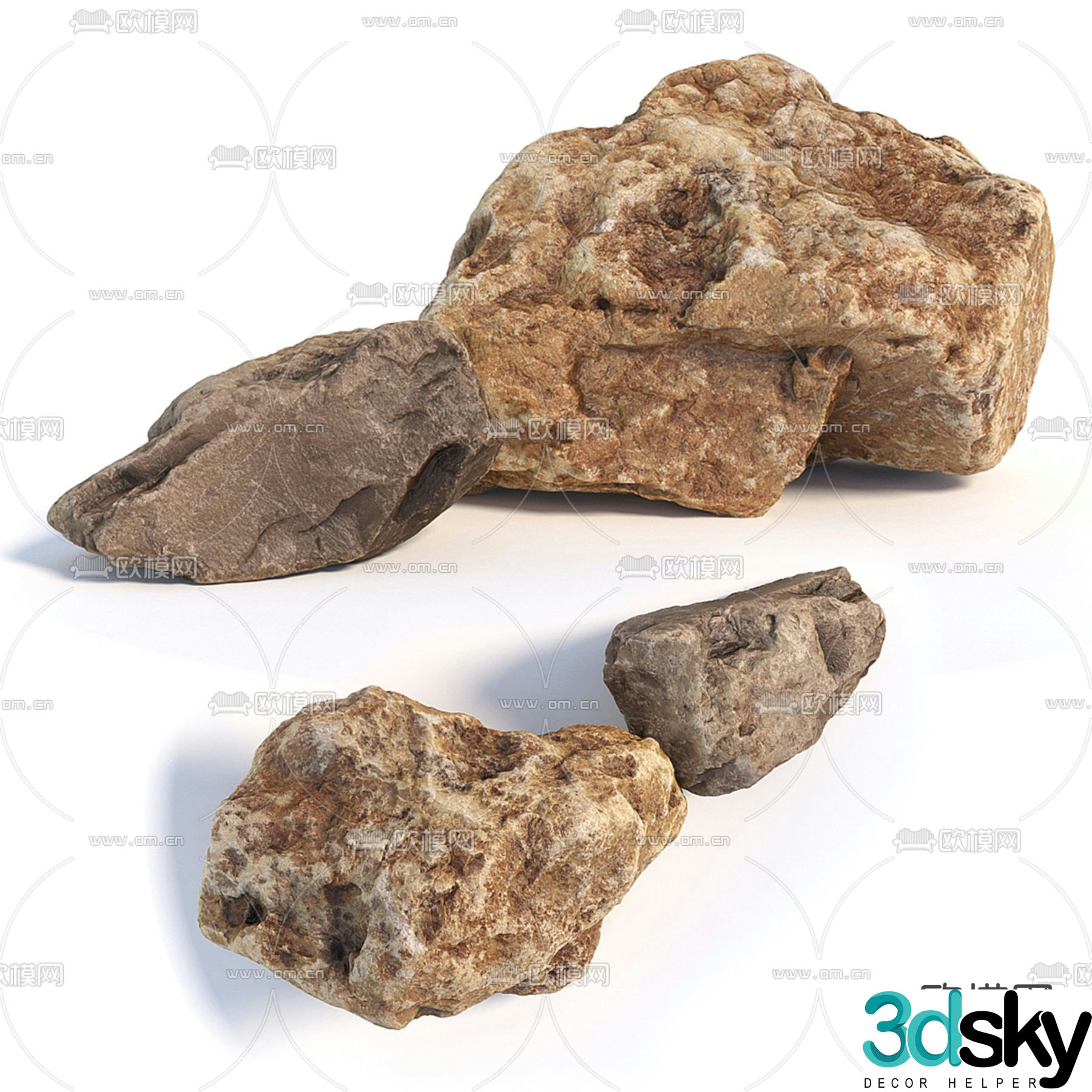modern stone landscape stone stone 3d model