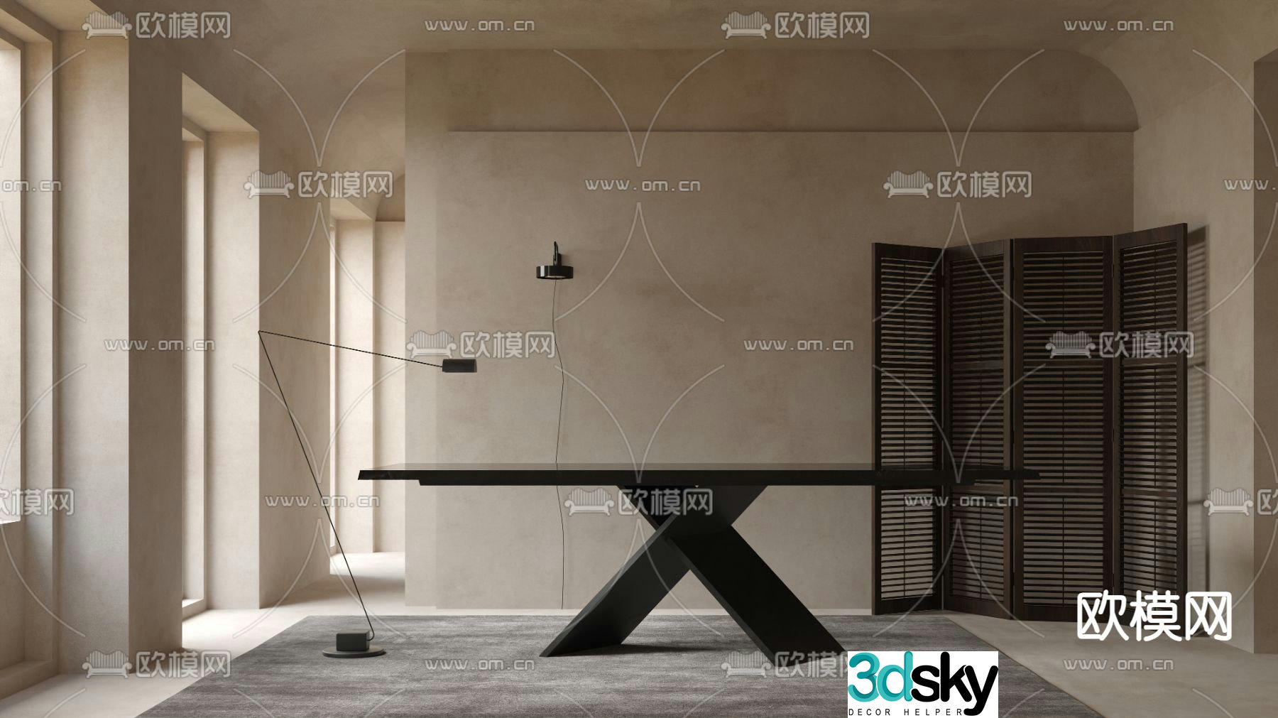 Bonaldo long dining table 3d model