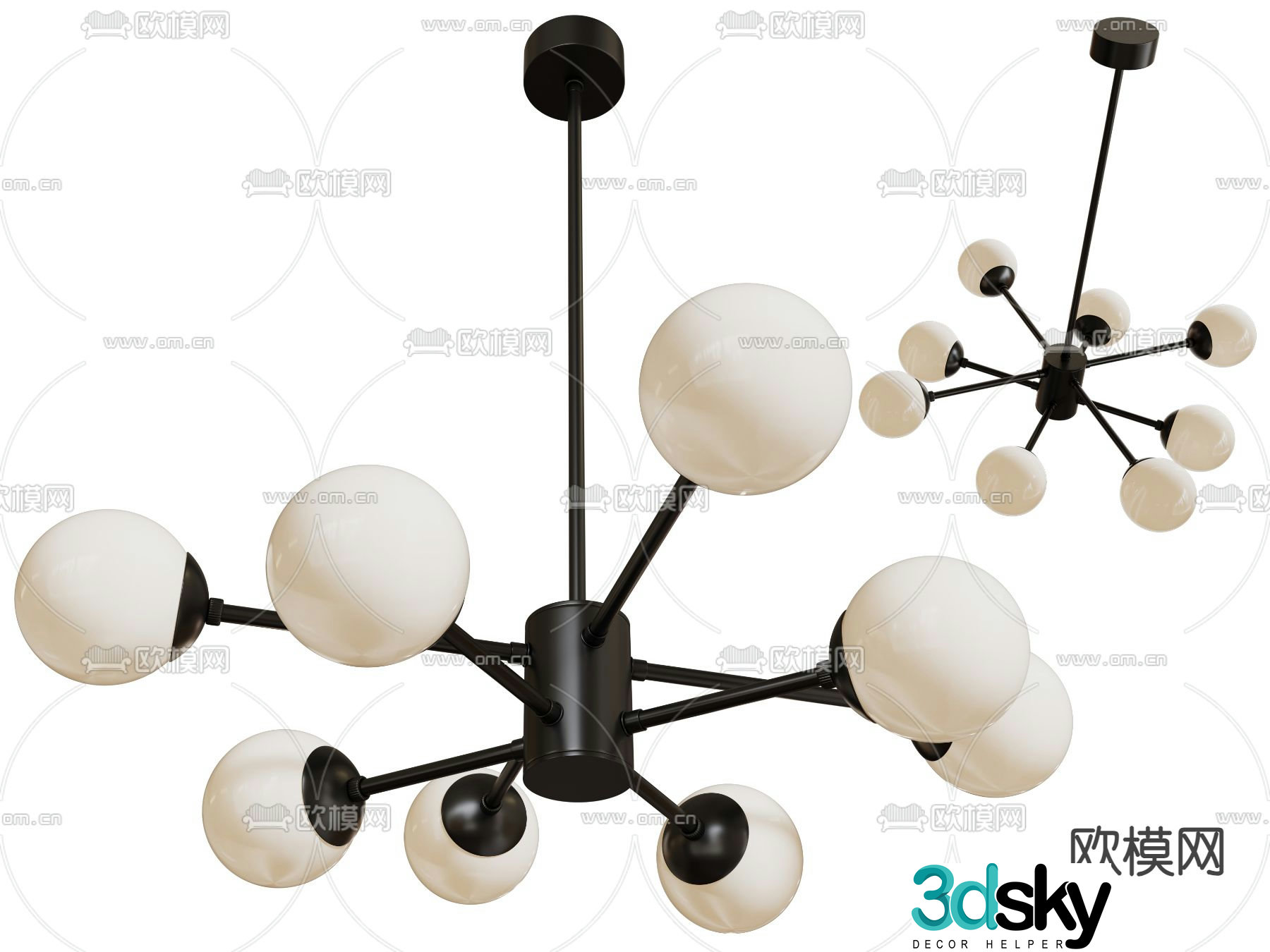 Hall chandelier spherical chandelier 3d model