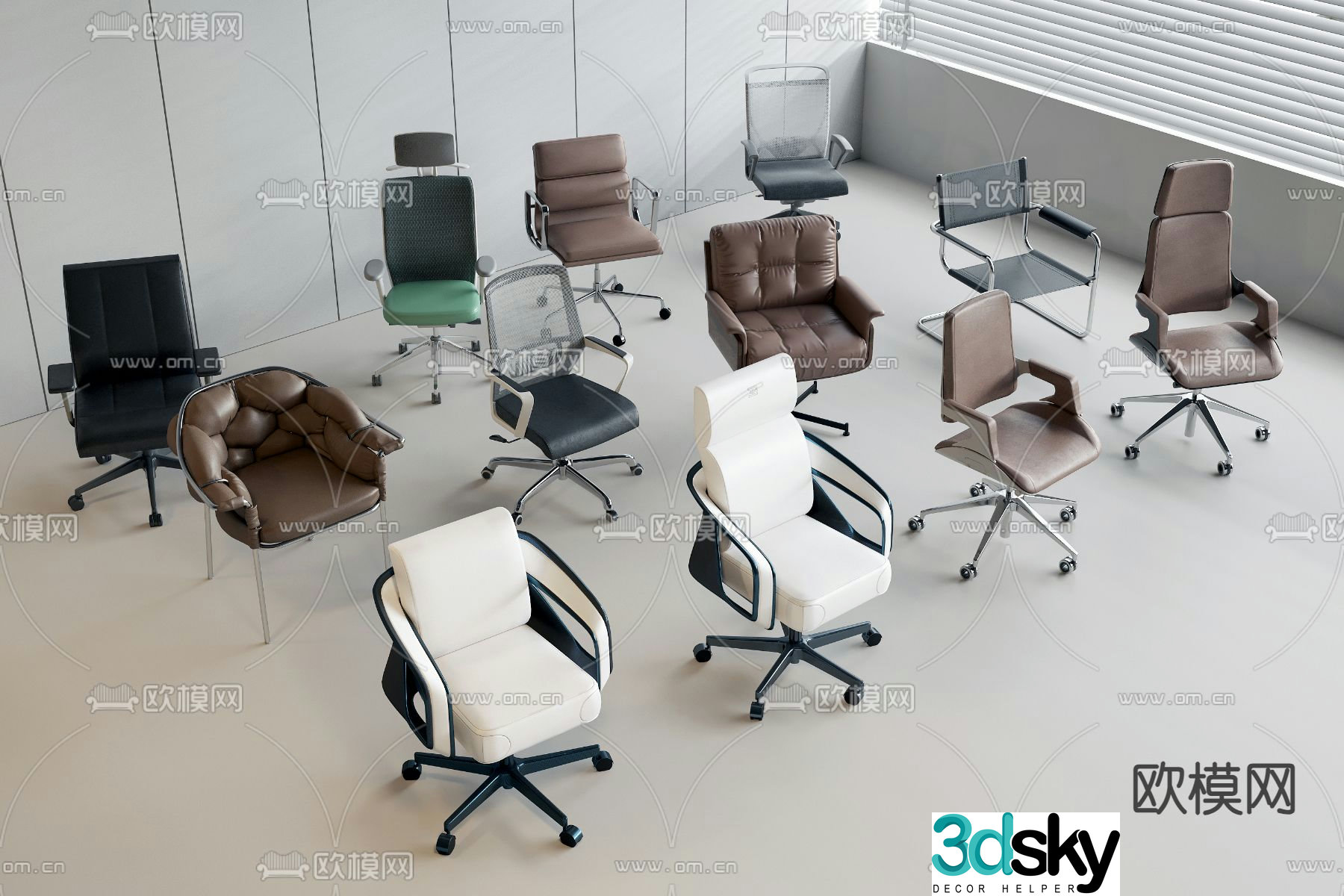 Office chair executive chair boss chair staff chair 3d model