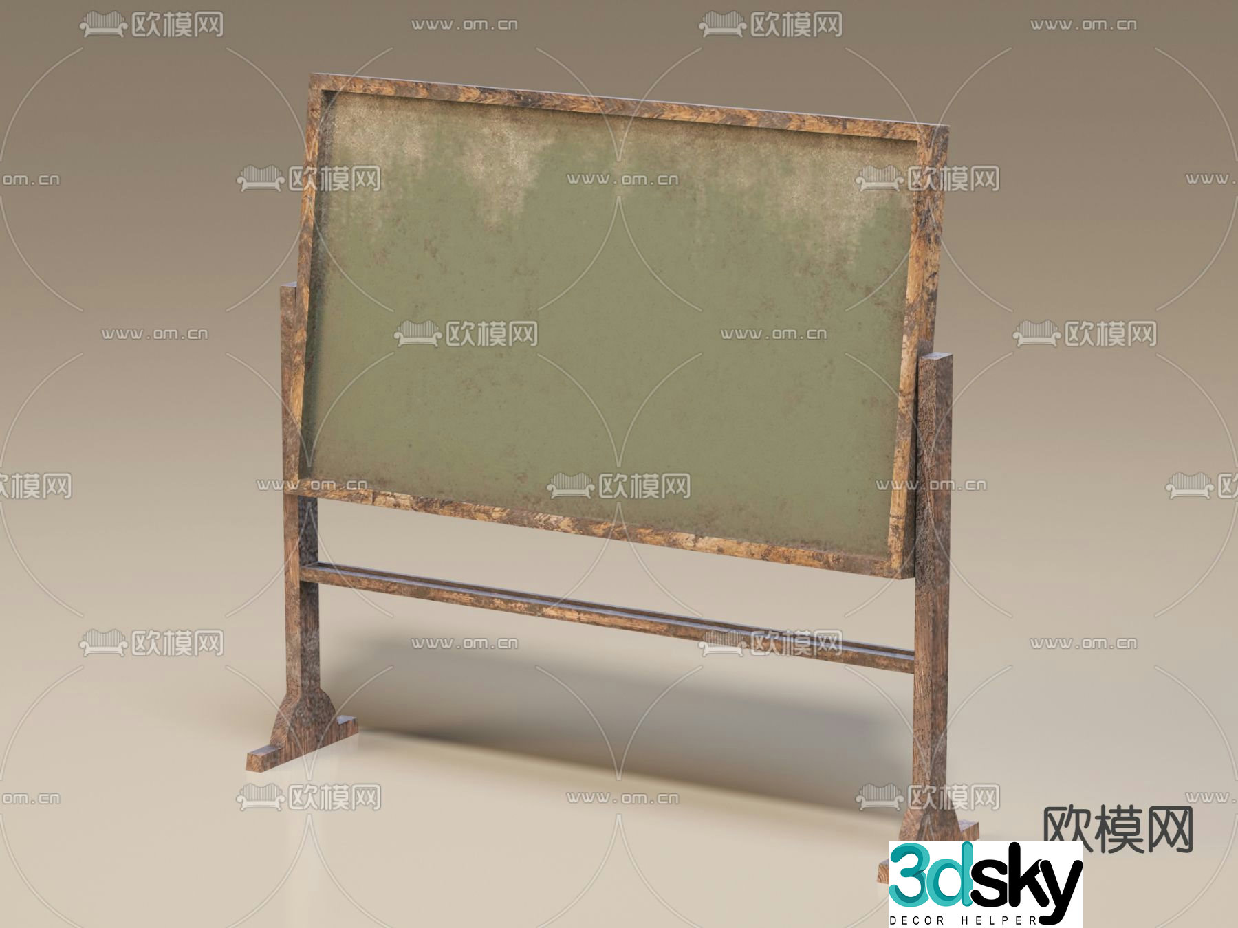 Retro drawing board blackboard 3d model
