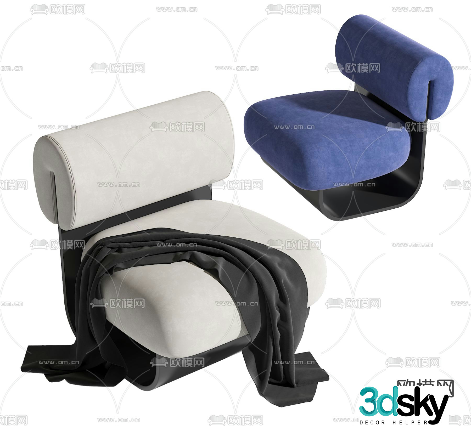 Modern single sofa 3d model