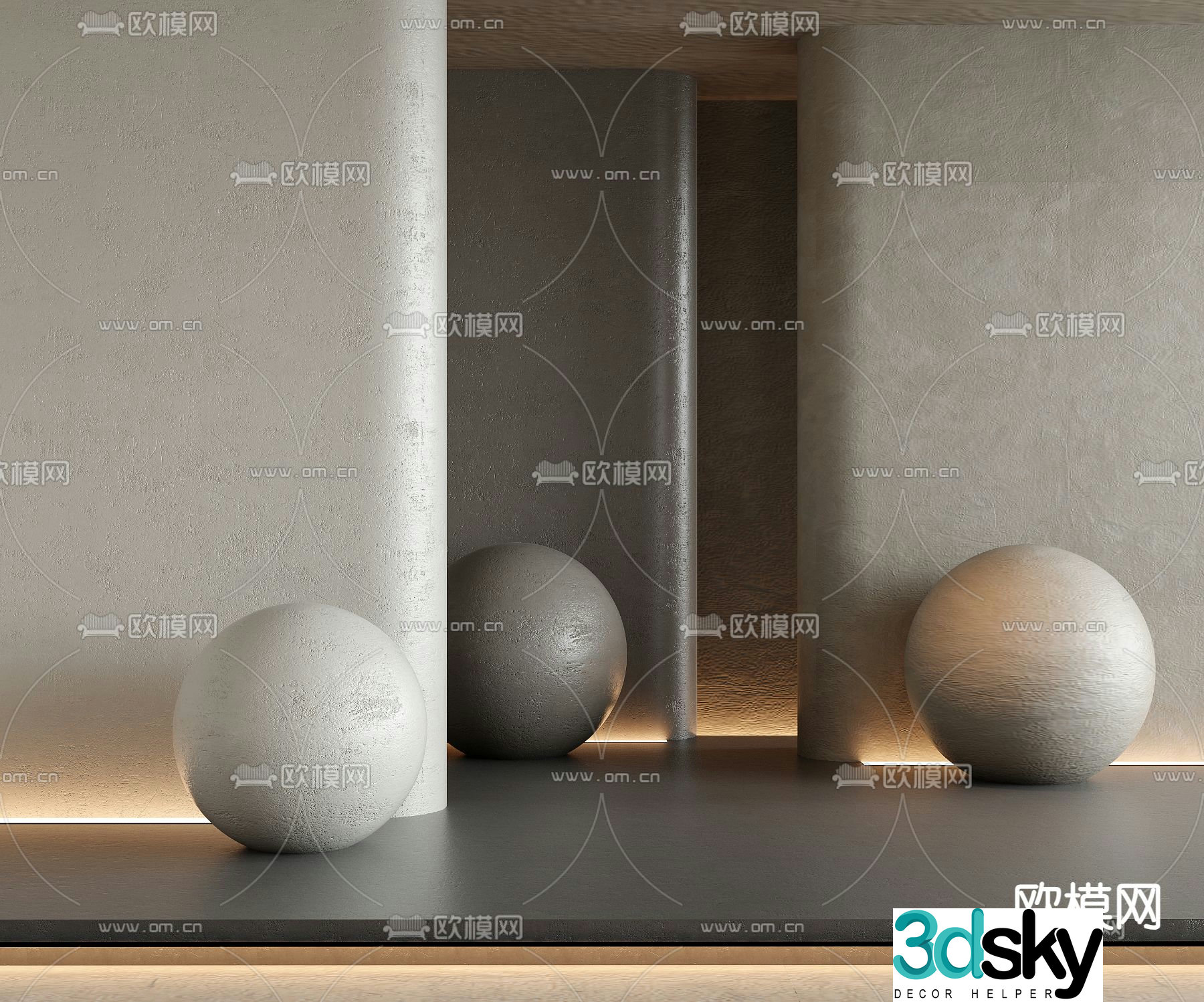Concave and convex wall wall paint texture paint art paint 3d model