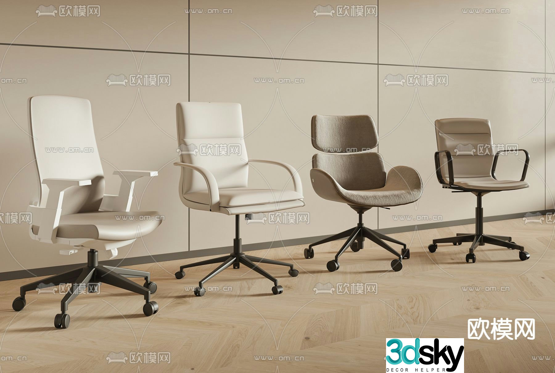 Modern office chair staff chair shift chair 3d model