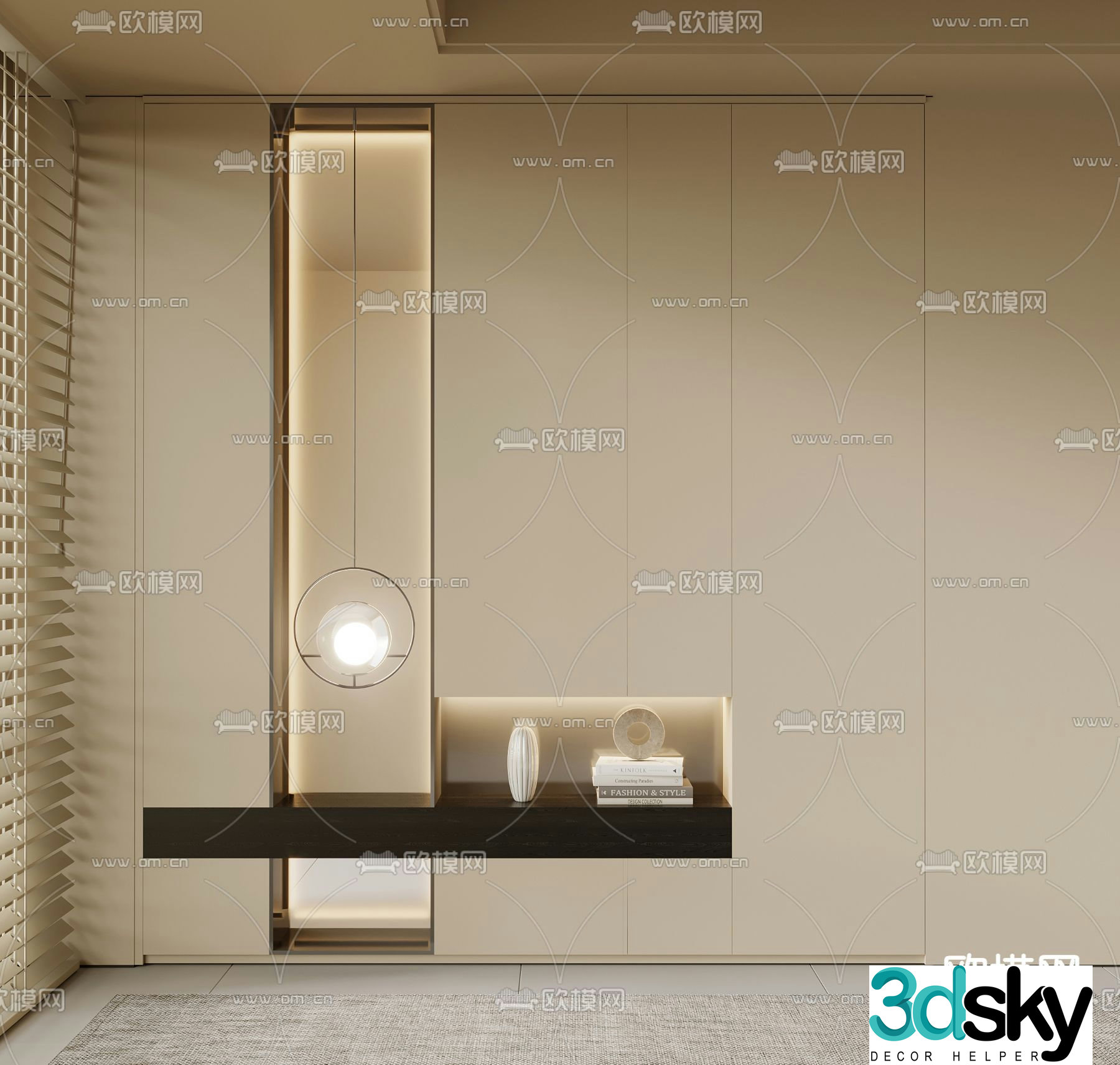 3D model of the entrance shoe cabinet