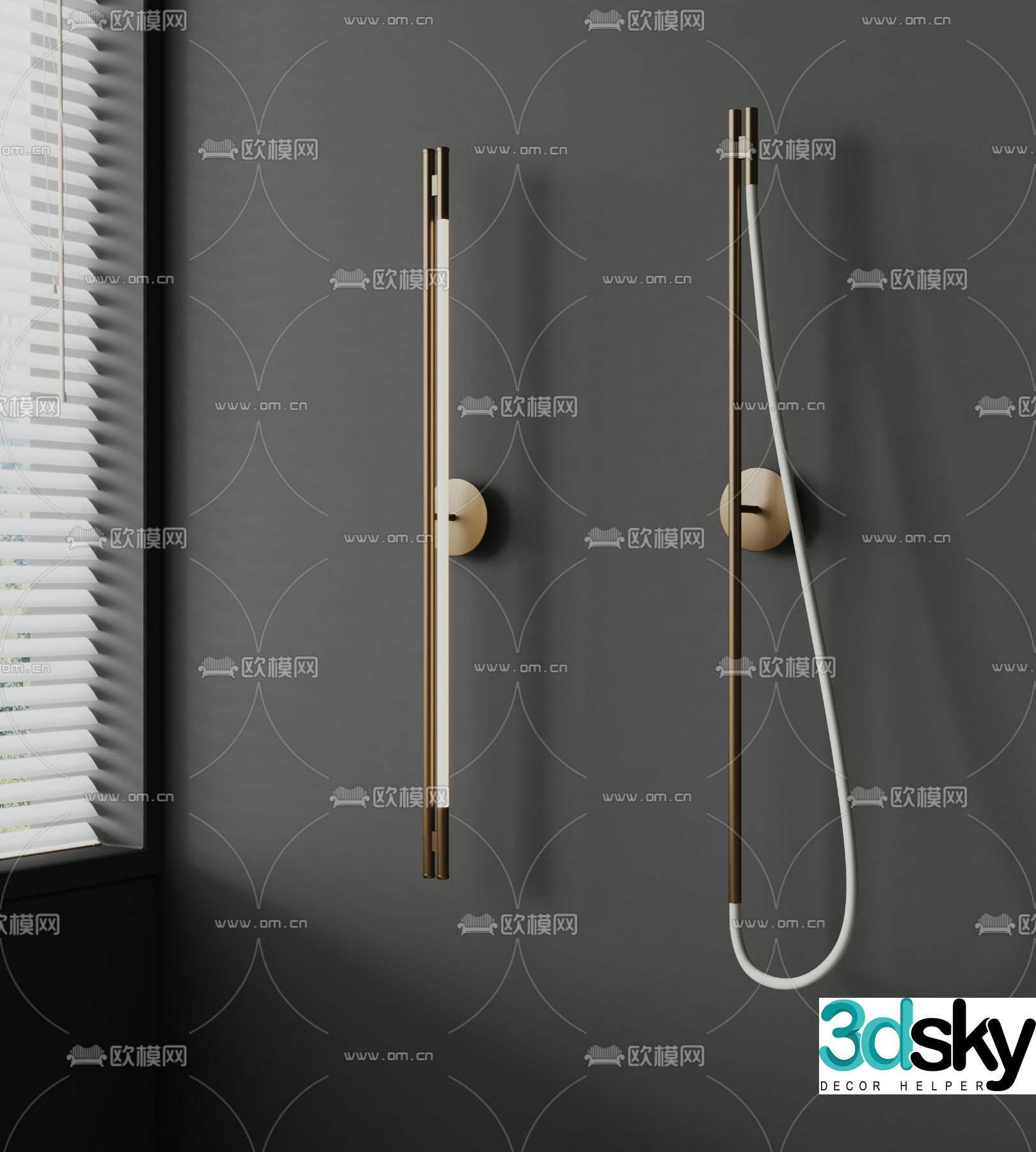 Cropi modern wall light metal wall light long wall light 3d model