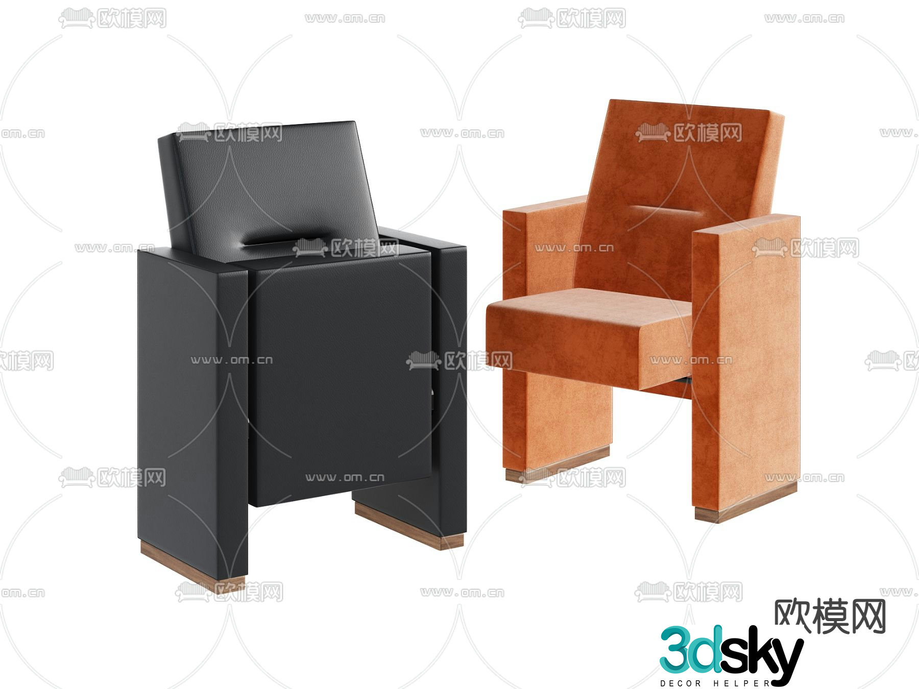 Cinema chair Public chair Folding chair 3d model