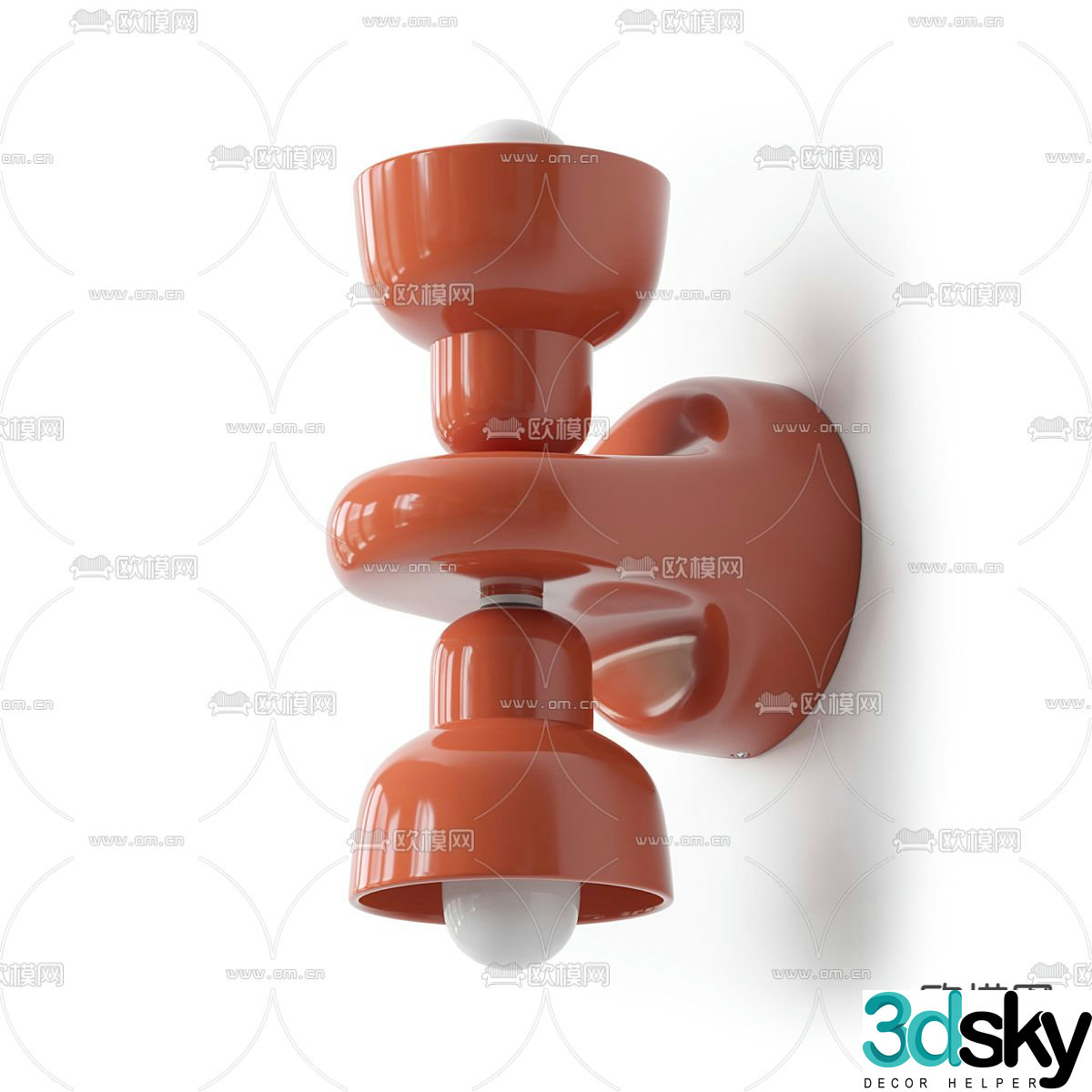 Modern double-head wall lamp 3d model