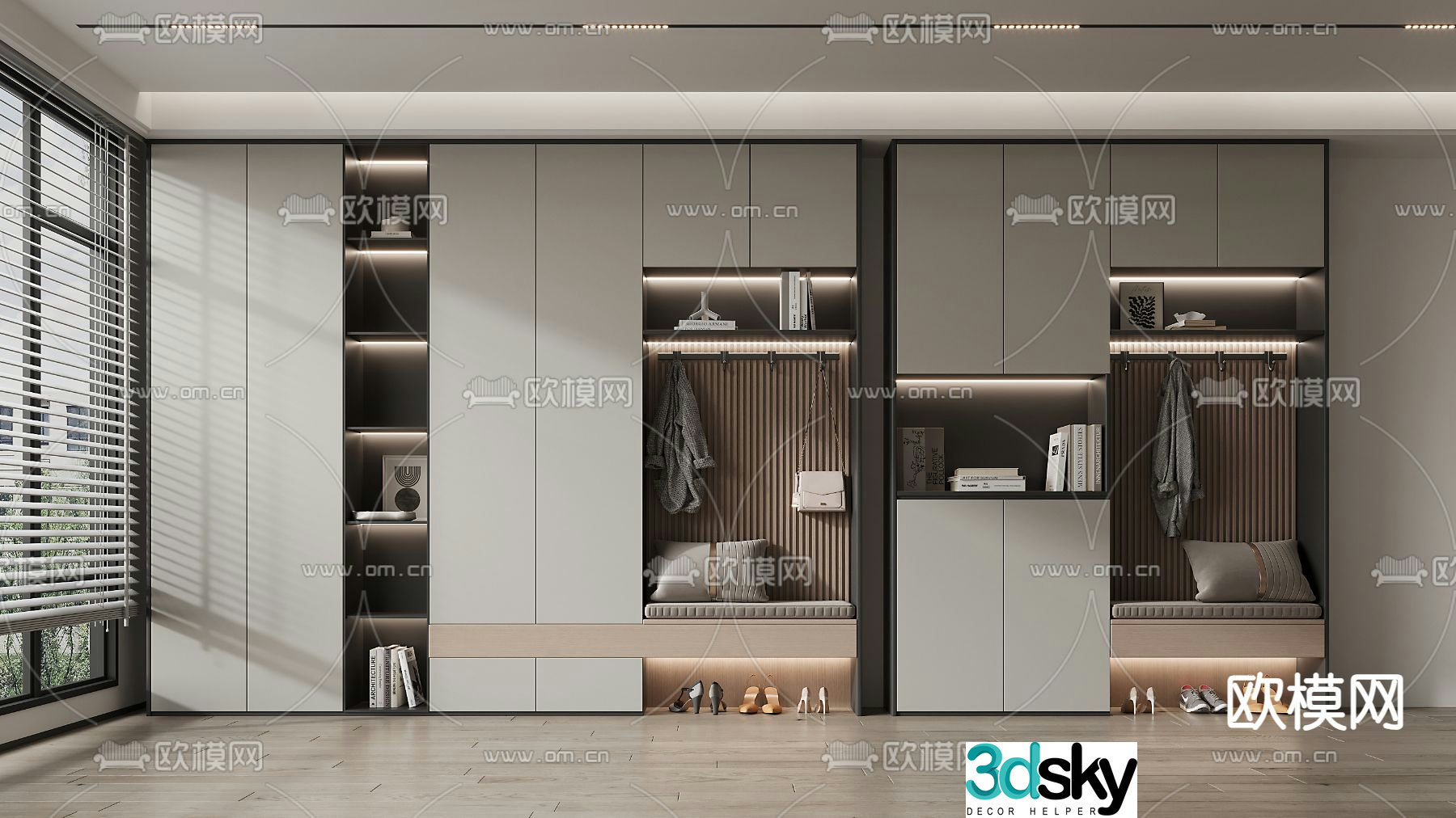 Modern shoe cabinet shoe and hat cabinet 3d model