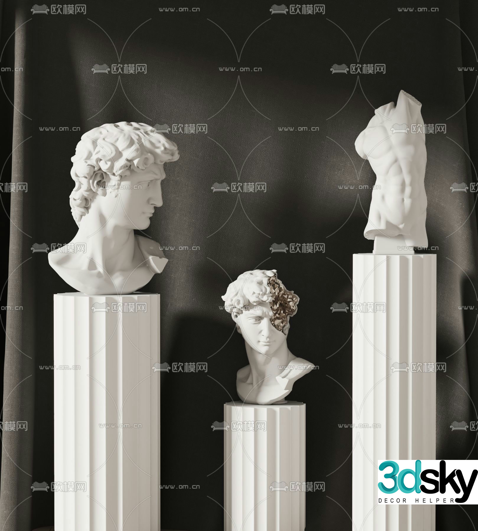 Sancal gypsum body avatar statue David sculpture 3d model