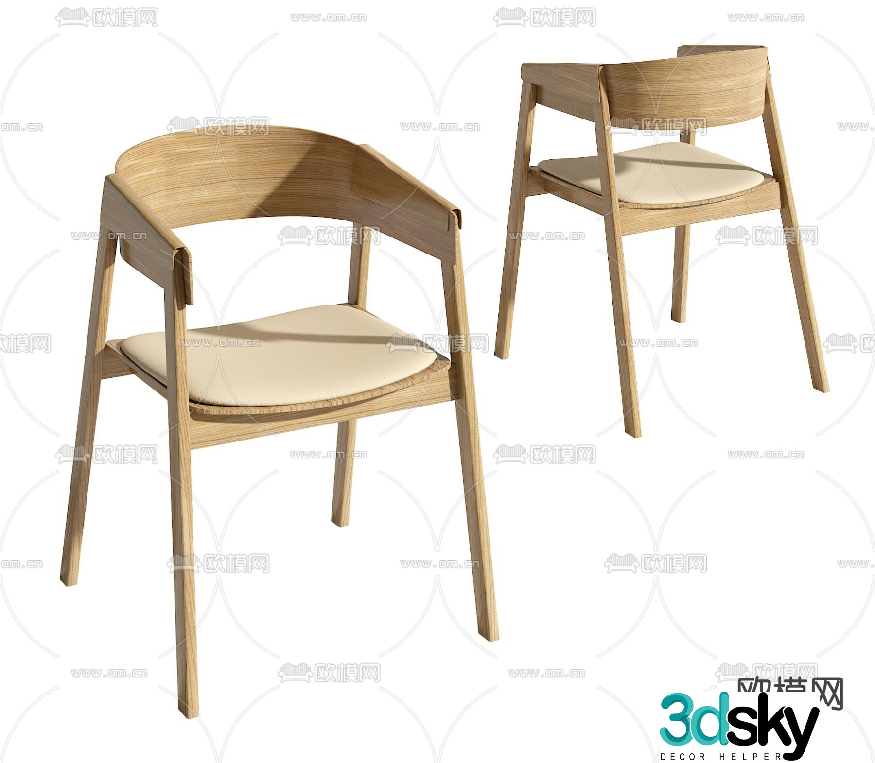 Muuto chair dining chair 3d model