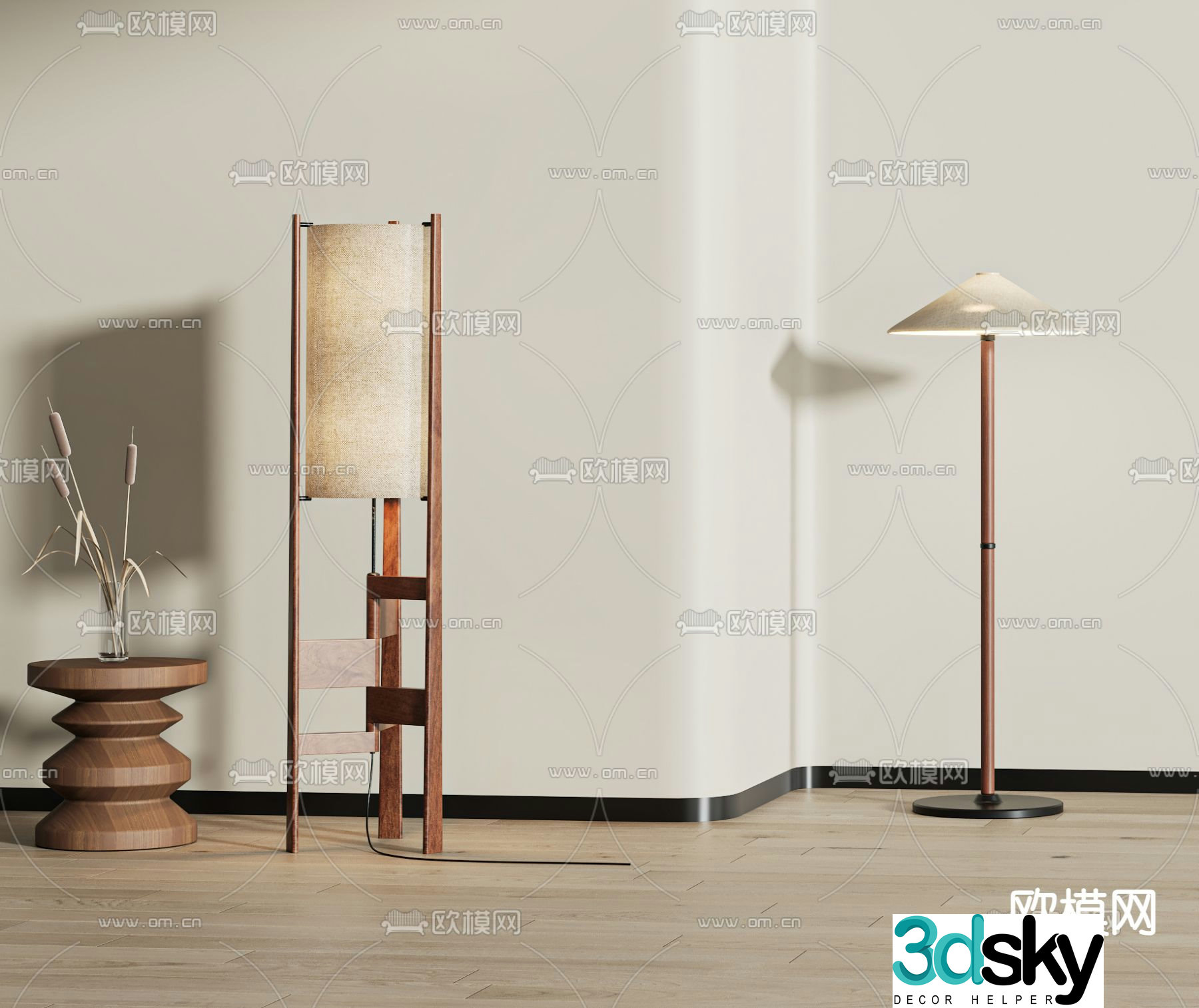 Wabi-sabi floor lamp decorative lamp 3d model