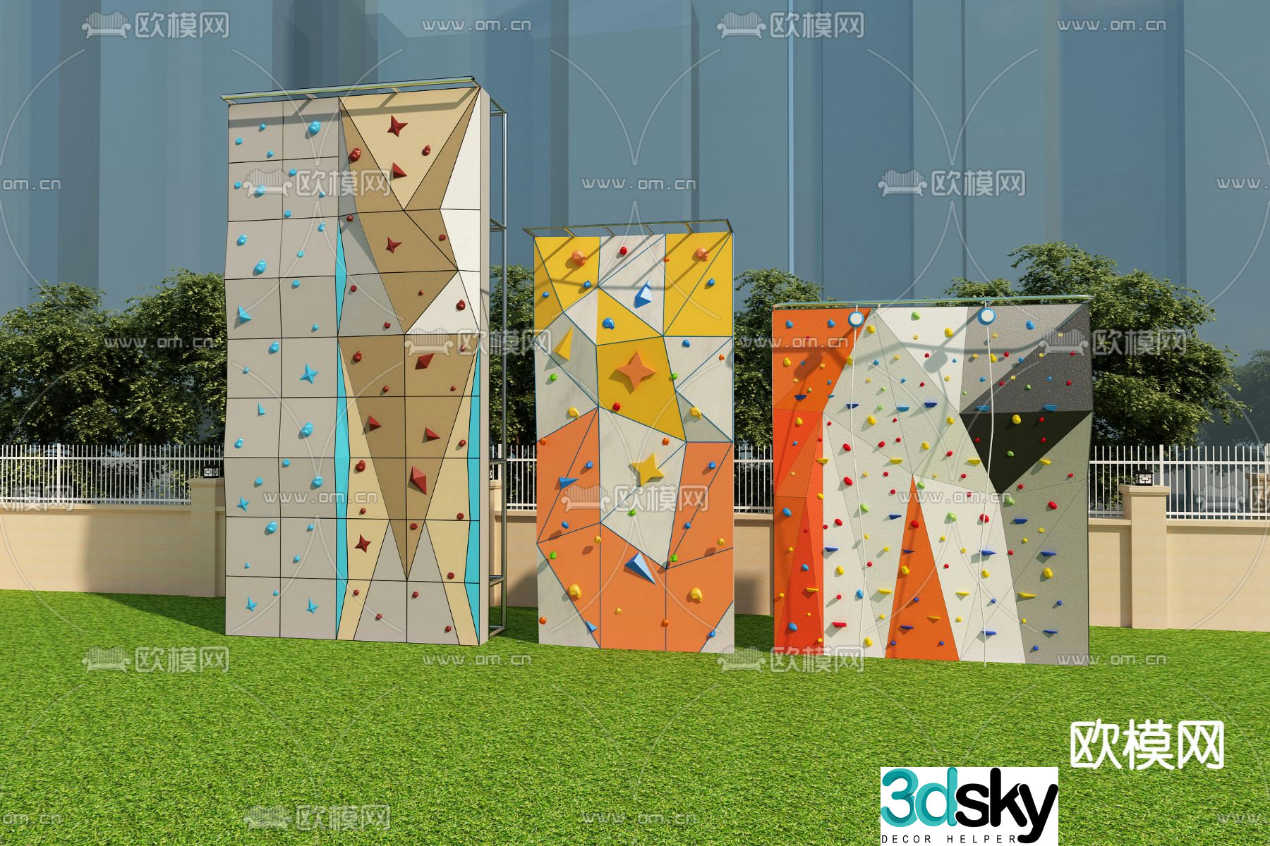 Outdoor climbing wall climbing sports 3d model