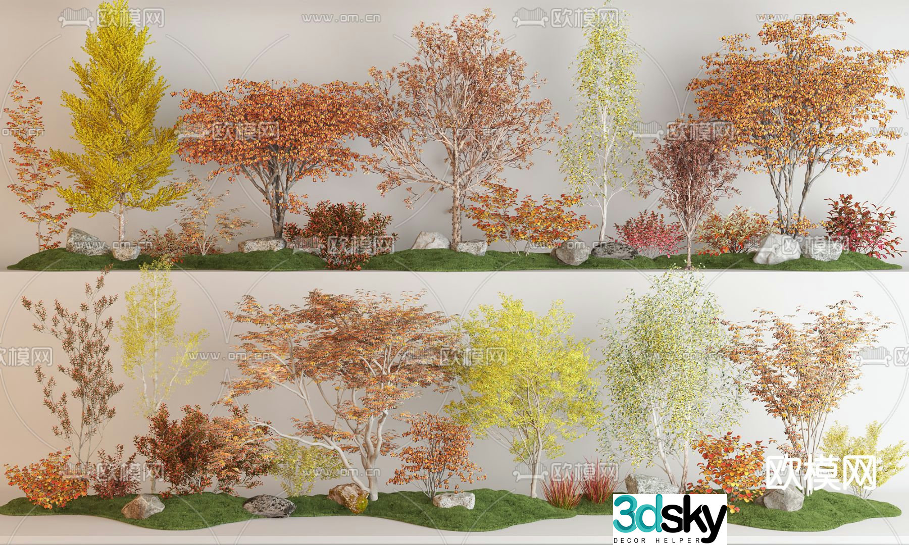 Big tree Landscape tree Autumn landscape tree Maple tree 3d model