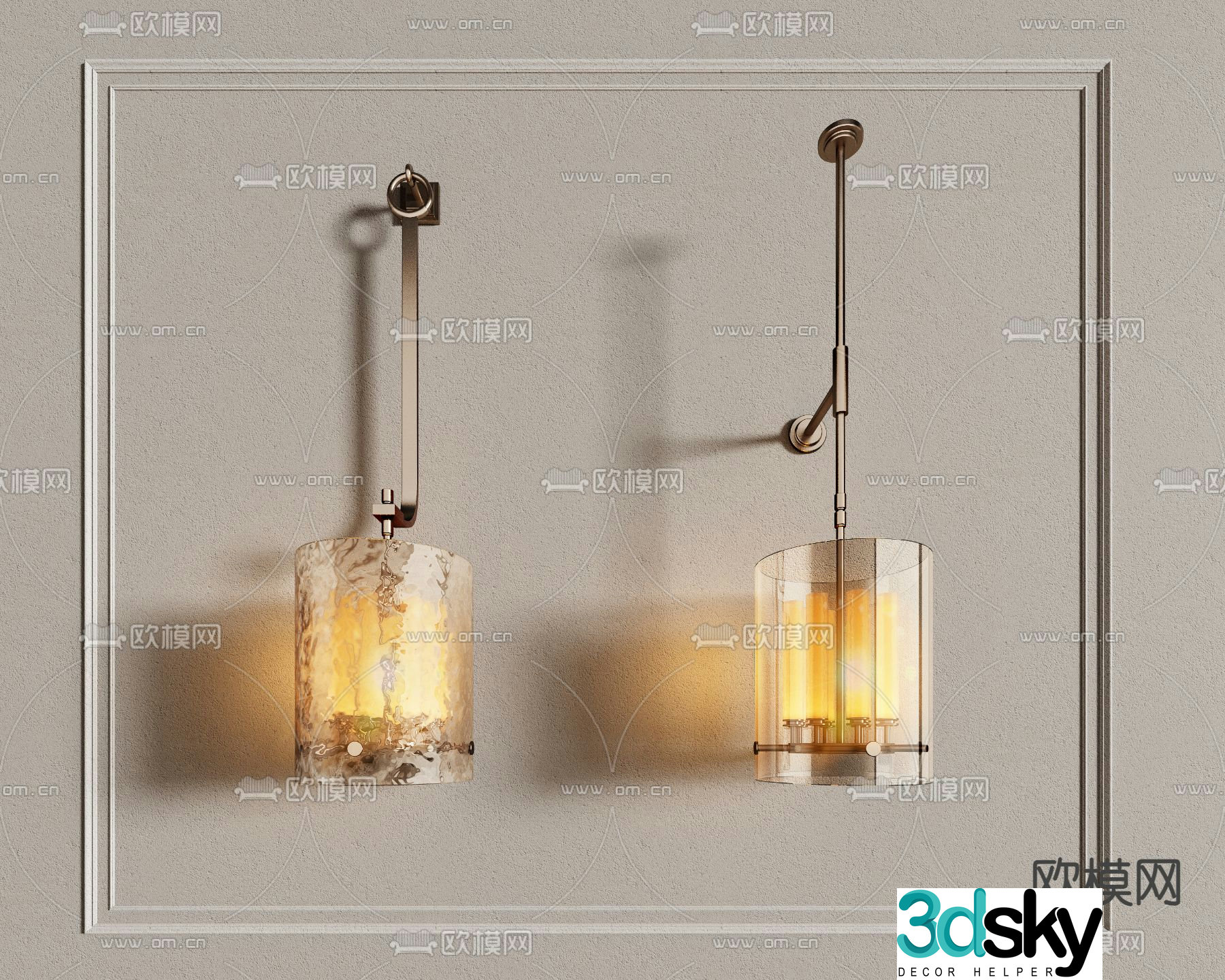Modern wall lamp chandelier decorative lamp 3d model