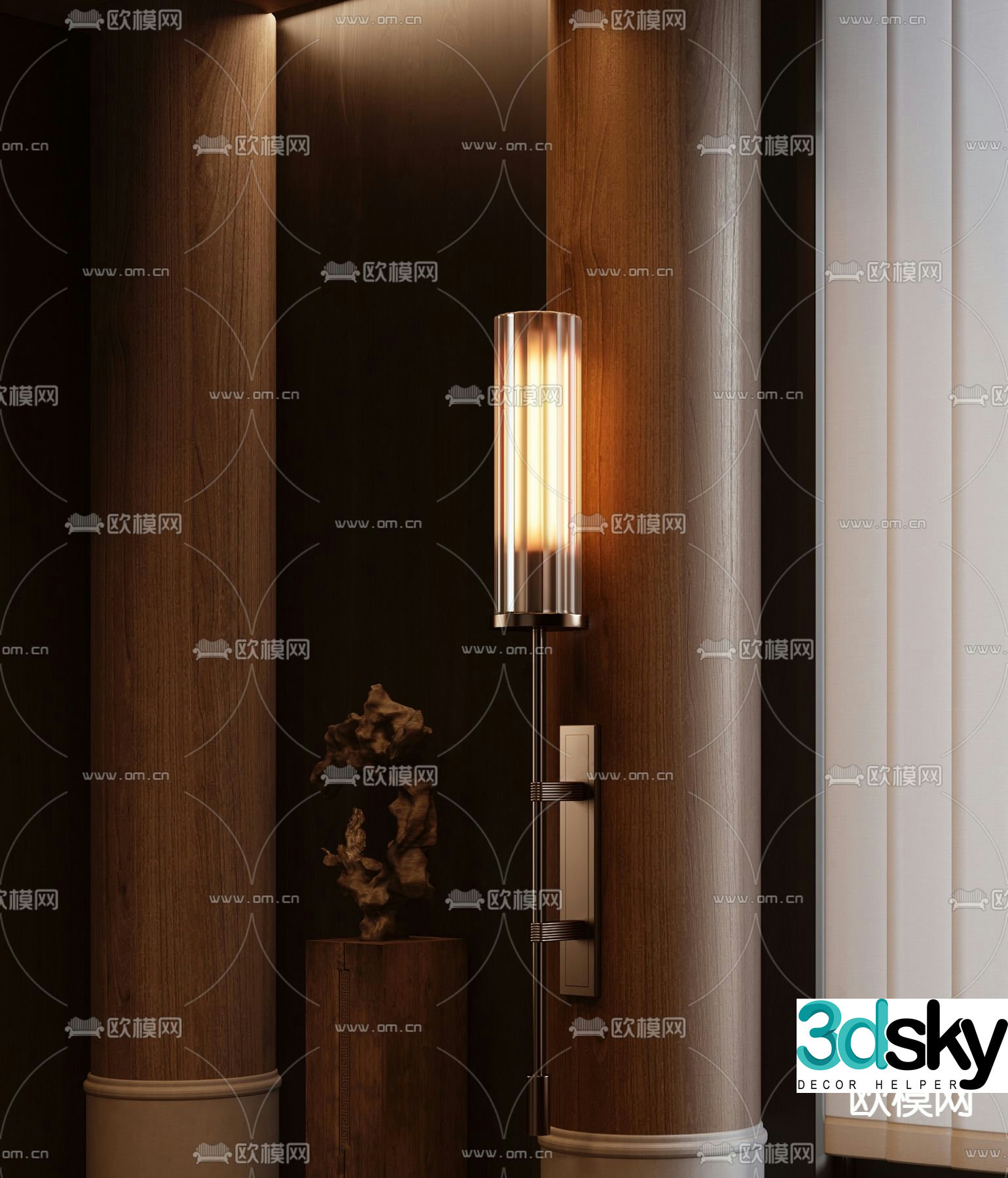 New Chinese style wall lamp 3d model
