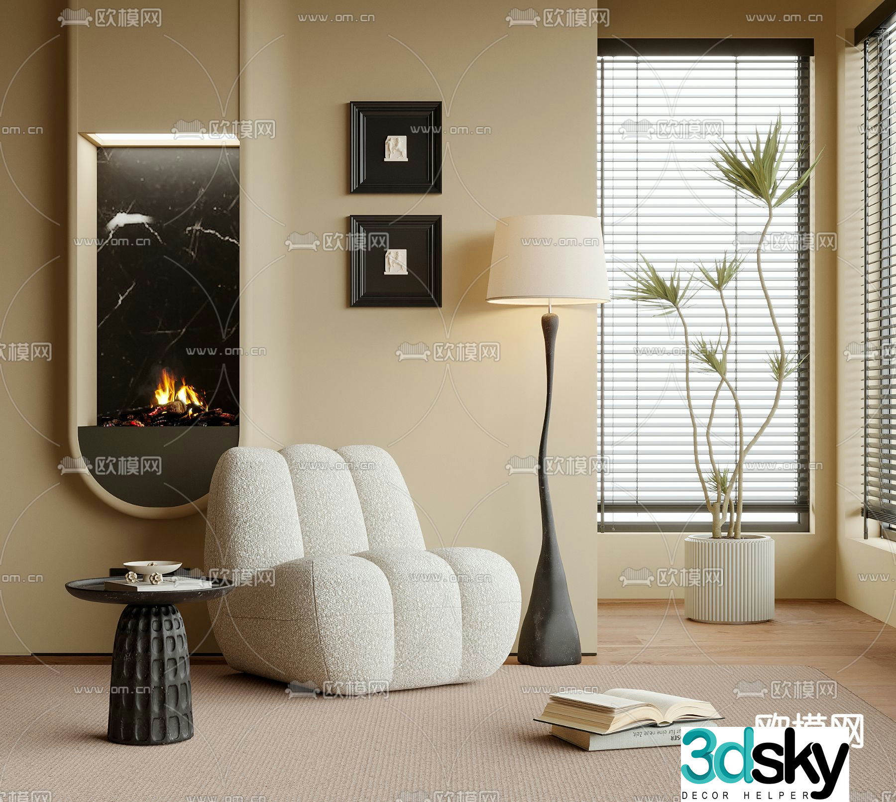 Single sofa leisure sofa 3d model