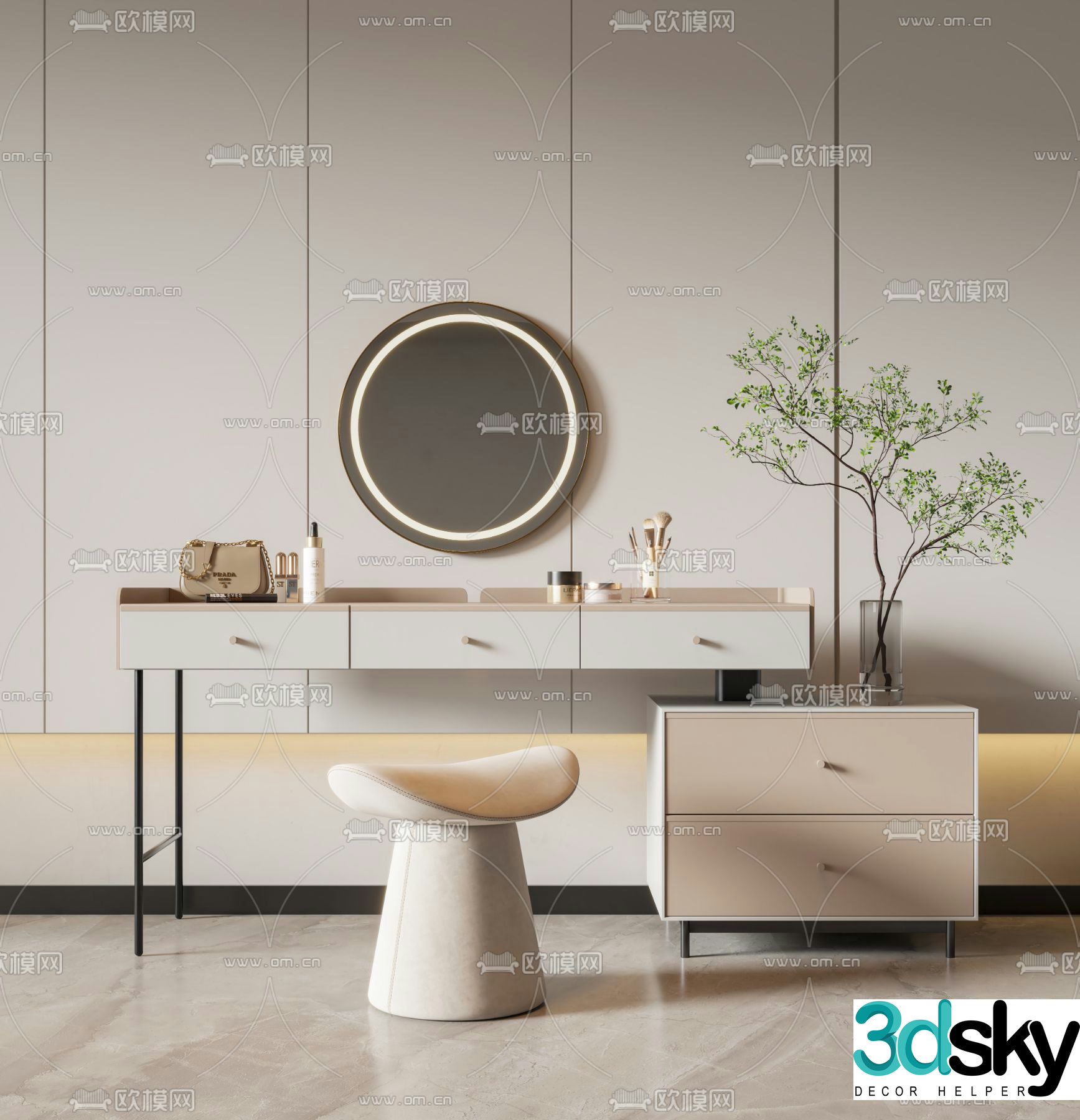 Modern dressing table dressing table 3d model
