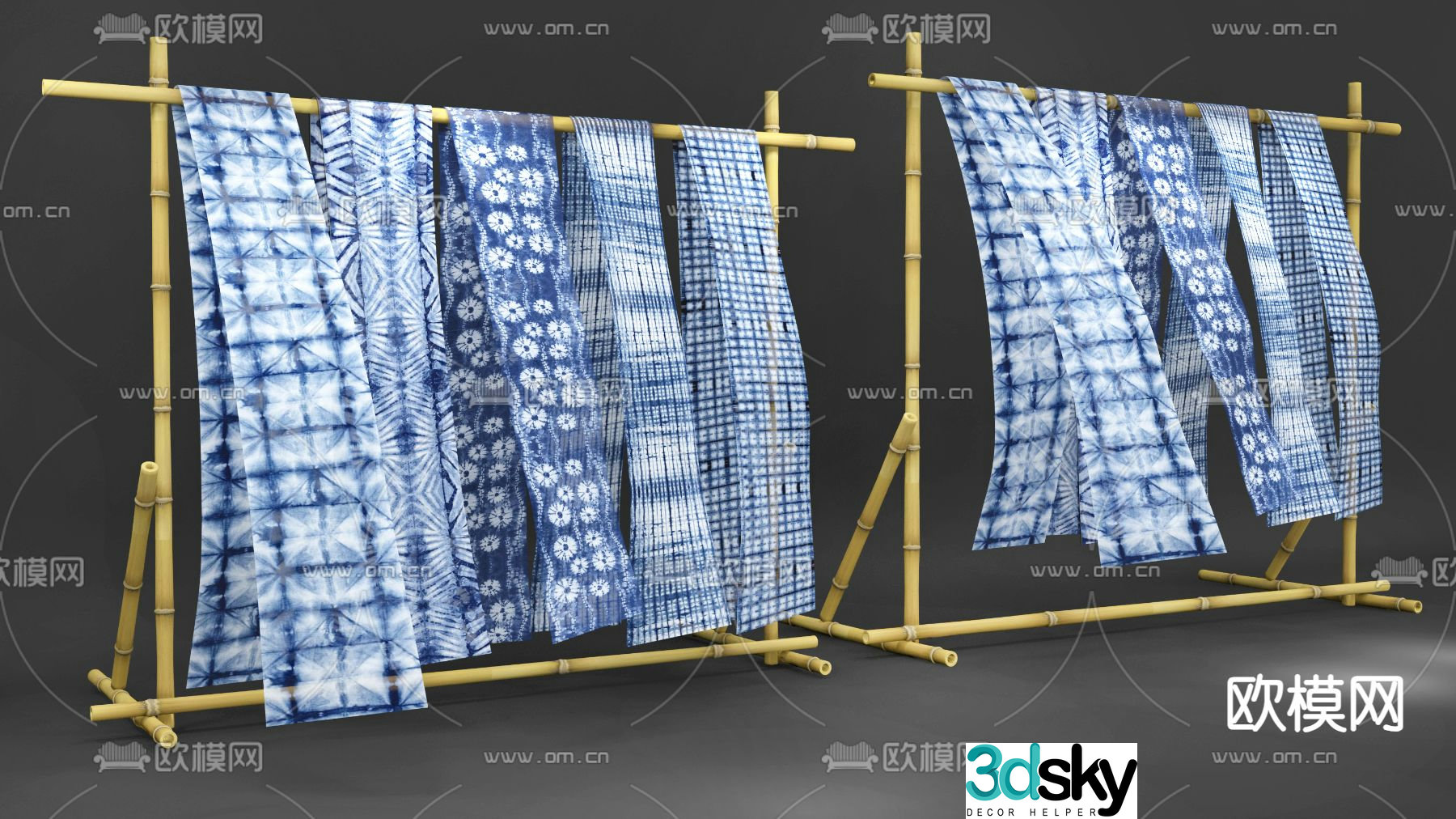 Ethnic style gauze curtain gauze curtain curtain sketch 3d model