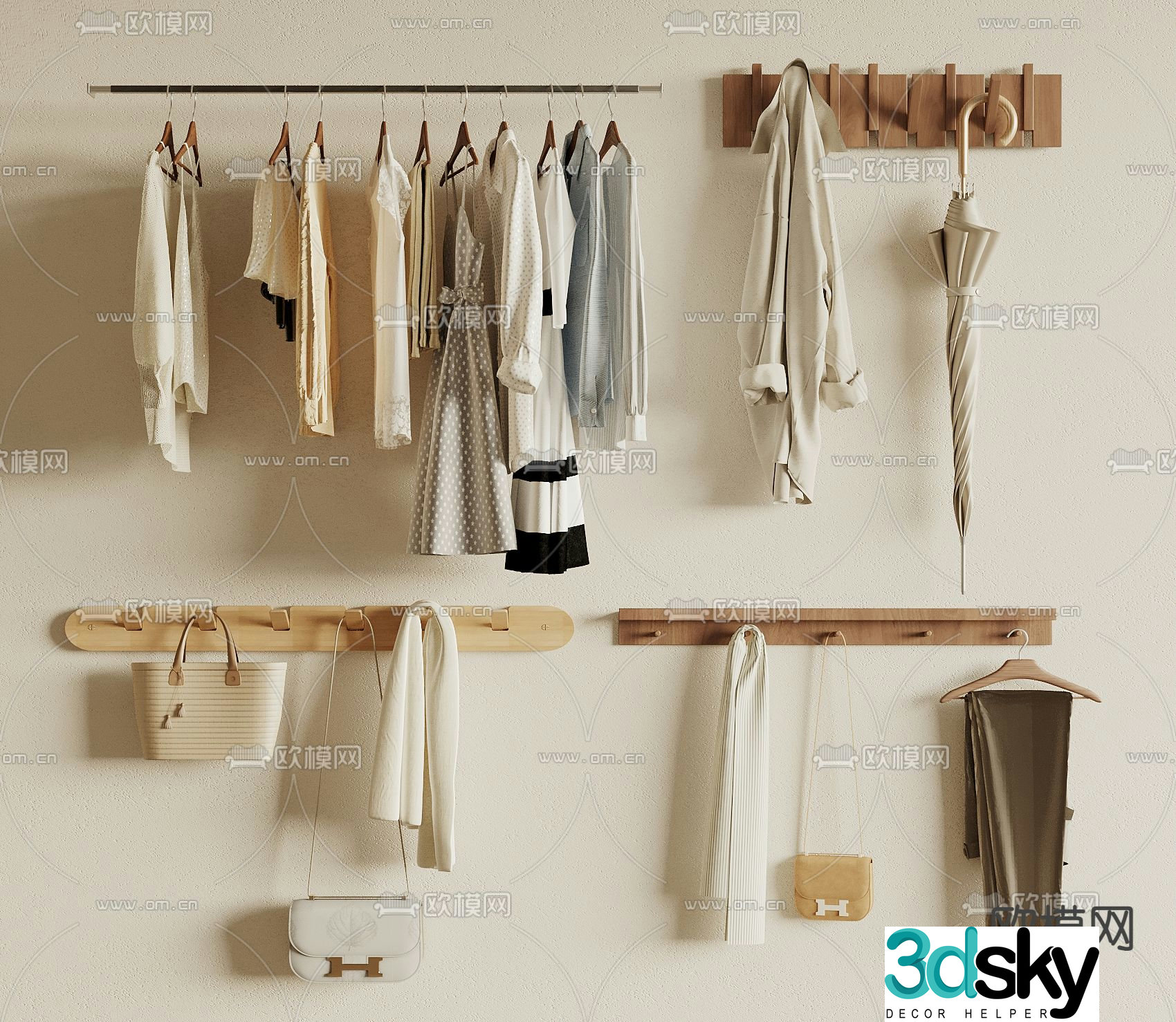 Modern coat hook coat rack coat rack 3d model