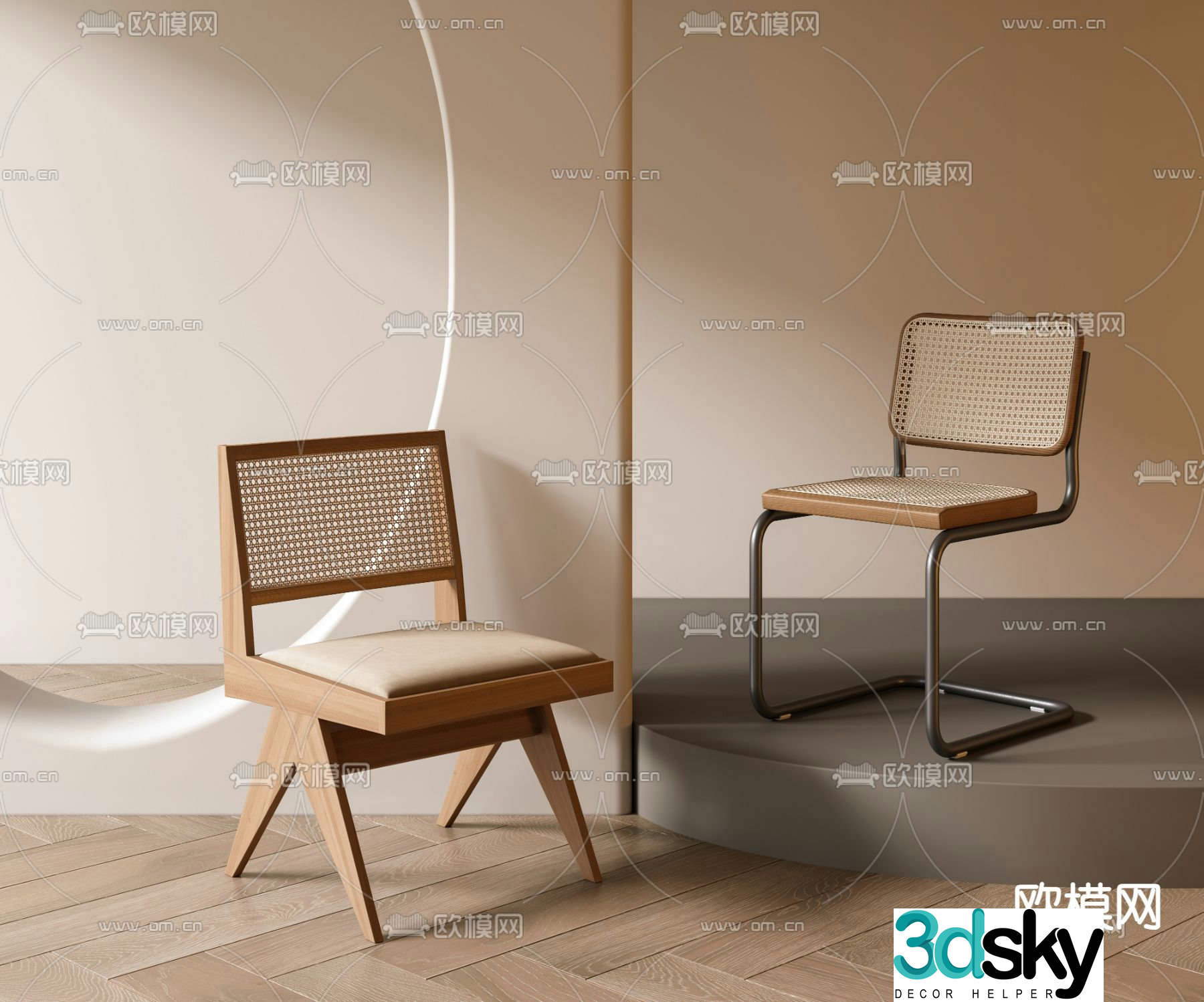 Wabi-sabi chair dining chair 3d model