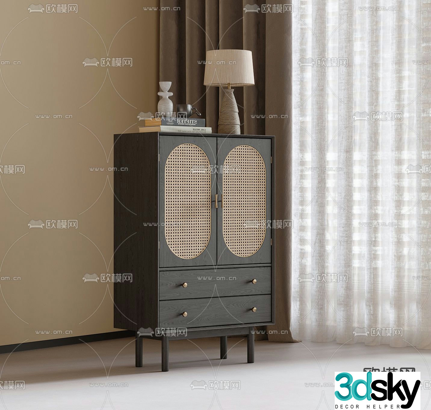 Medieval style sideboard 3d model
