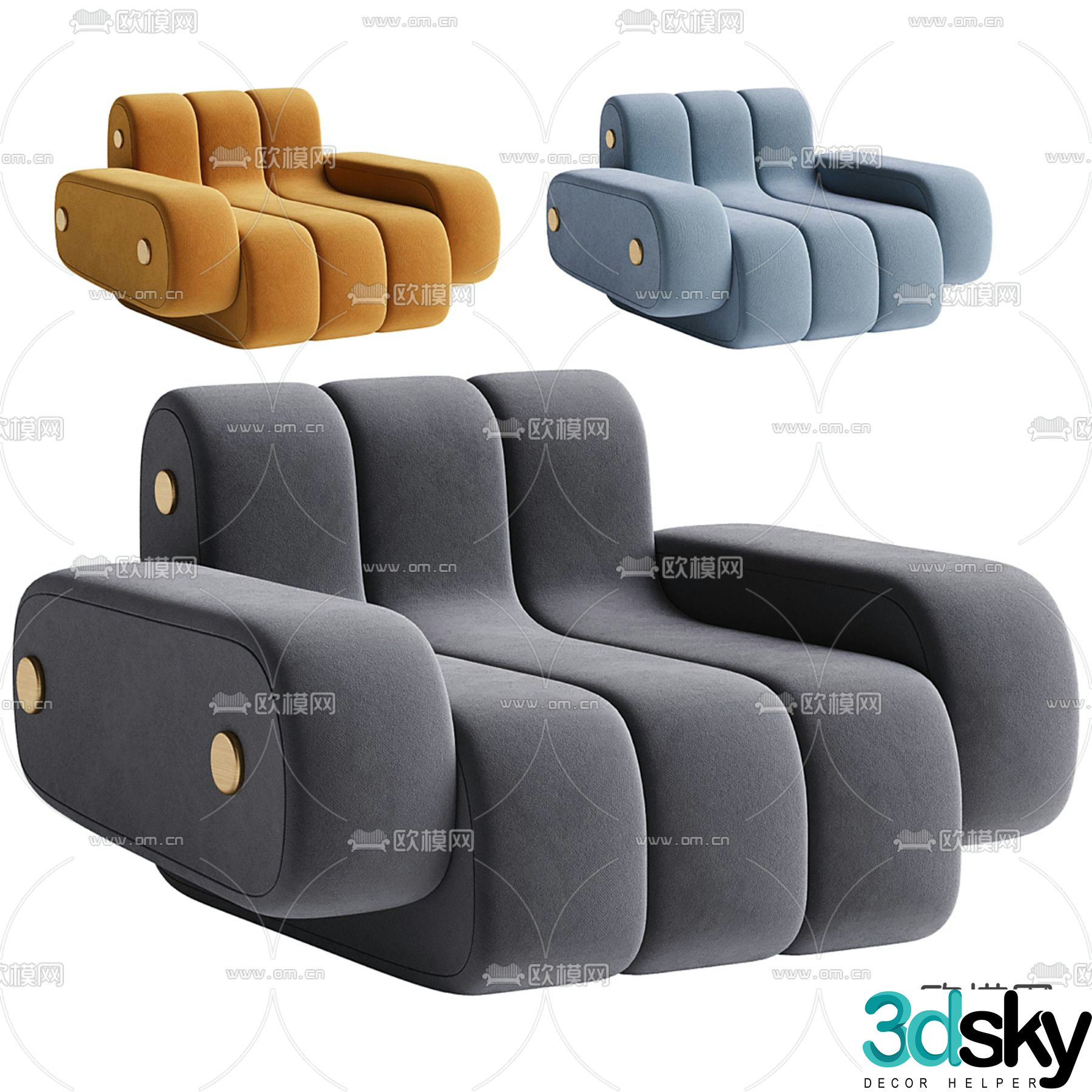 Modern single sofa 3d model