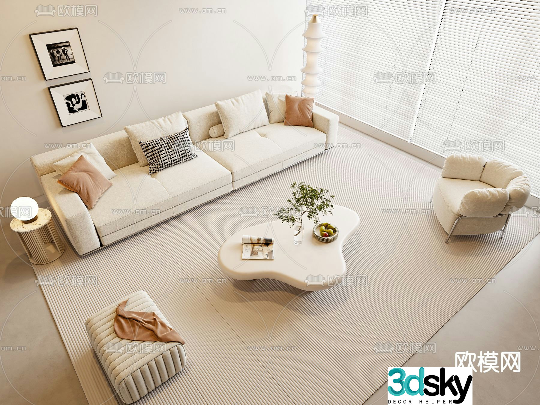 Modern sofa set 3d model