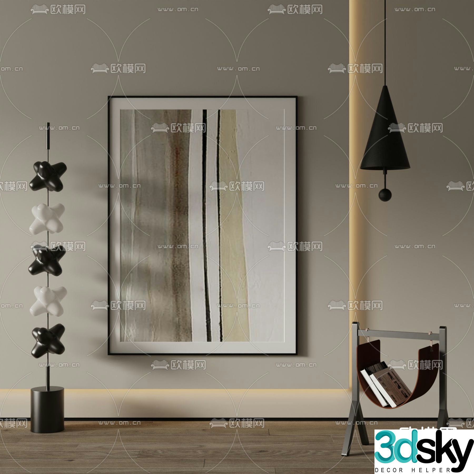 Modern decorative painting hanging painting 3d model