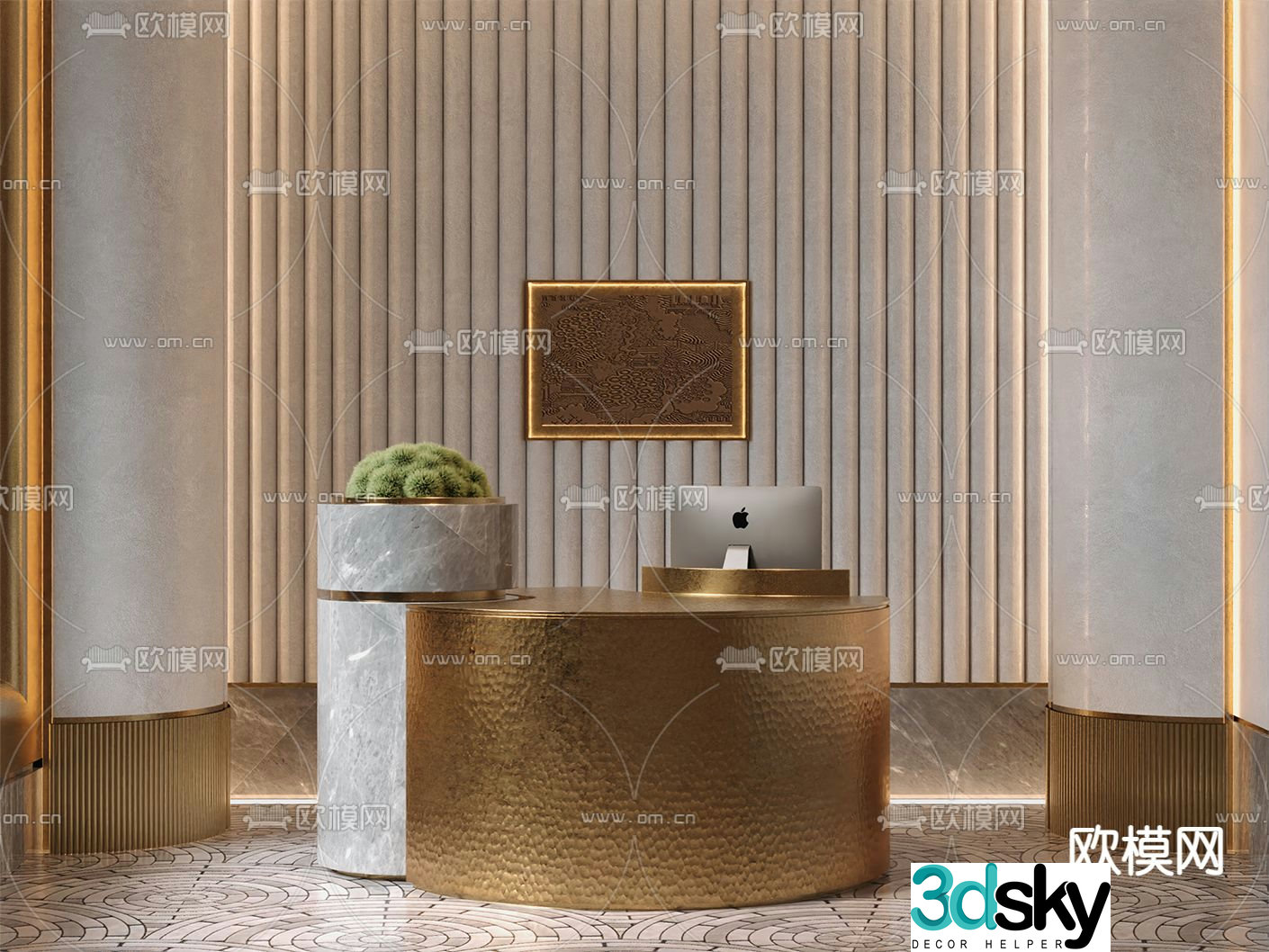 Club service desk cashier 3d model