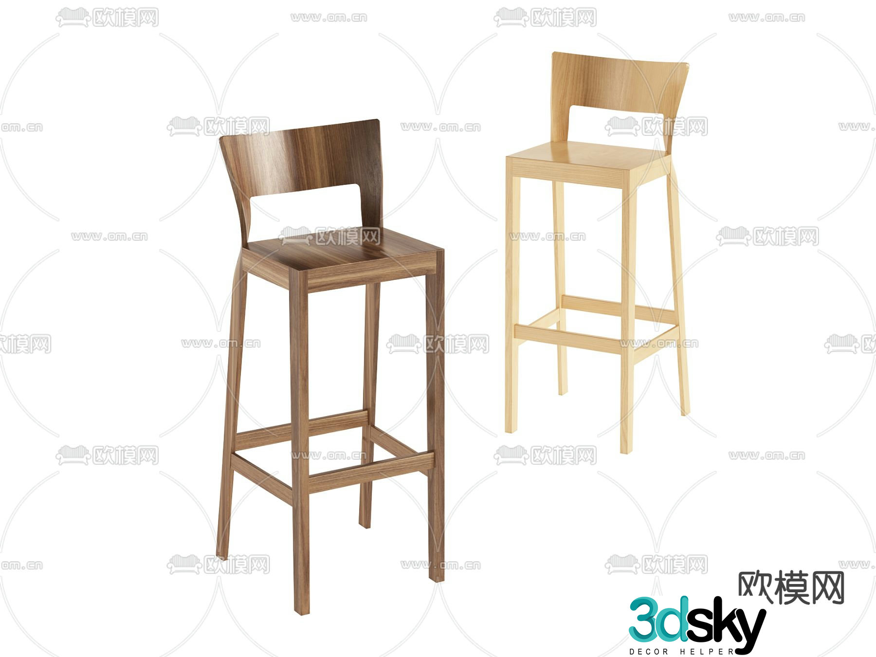 Modern bar chair bar stool bar stool 3d model