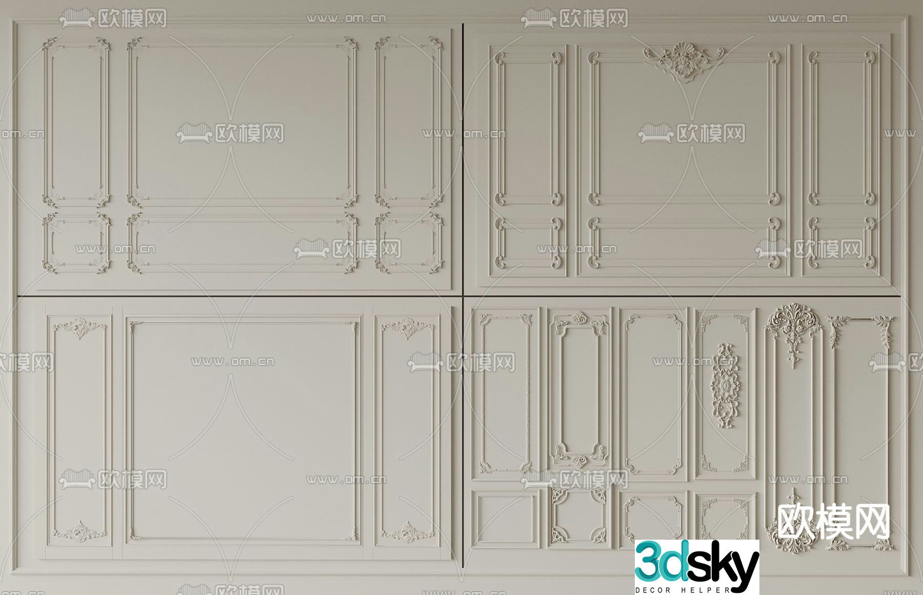 Gypsum background wall Sofa background wall 3d model