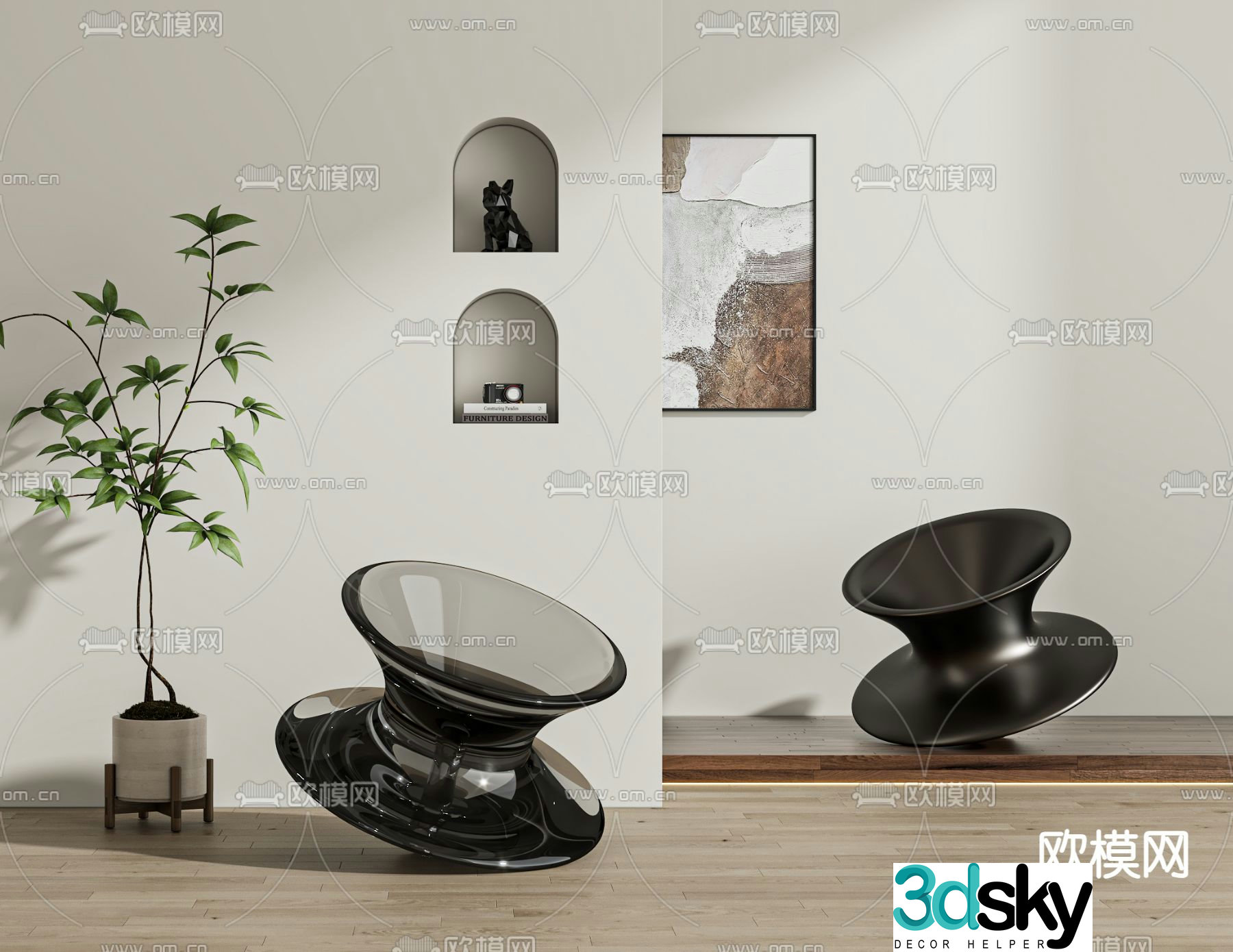 Gyro chair leisure chair creative chair 3d model