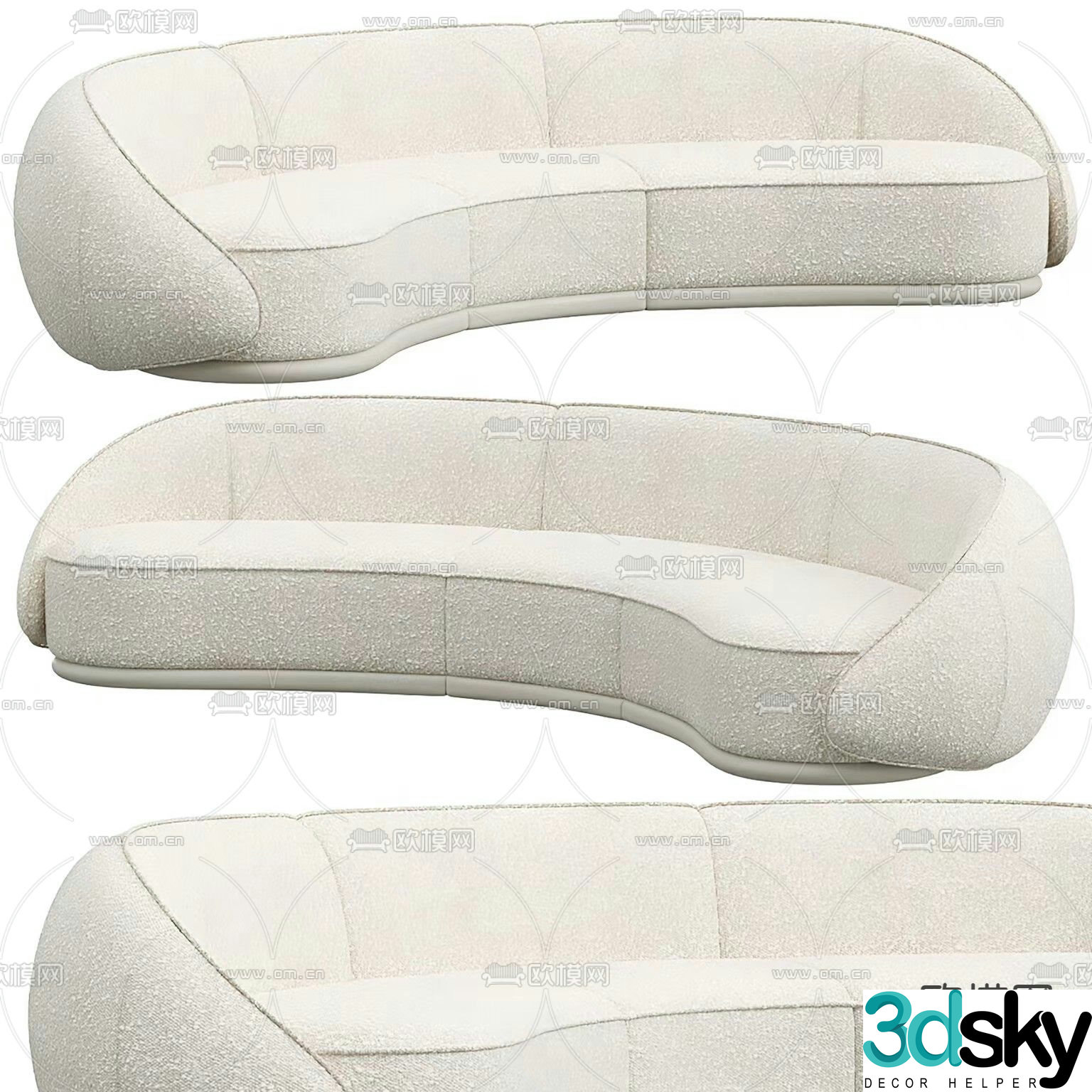 ABBRACCI special-shaped sofa curved sofa 3d model