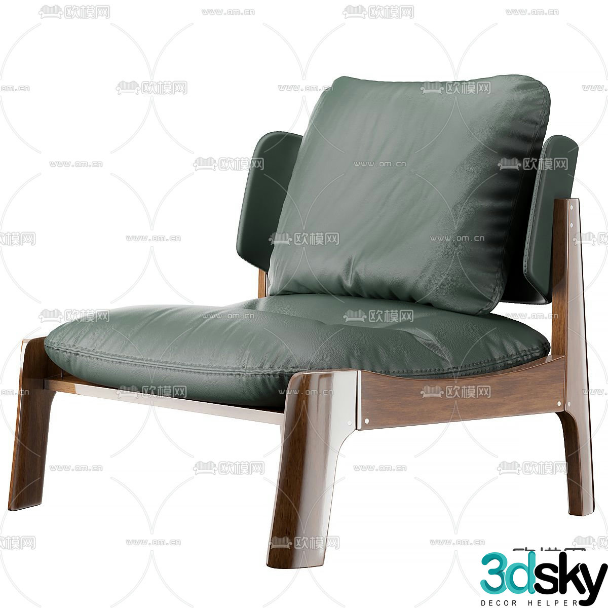 Medieval style chair leisure chair 3d model