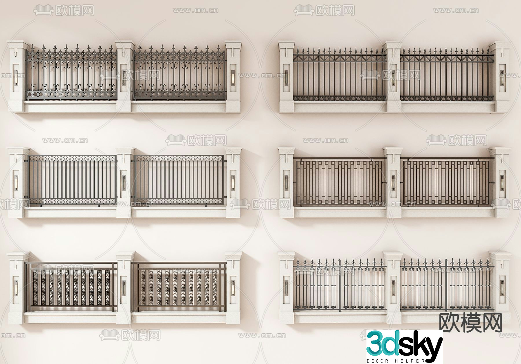 fence guardrail fence isolation fence 3d model