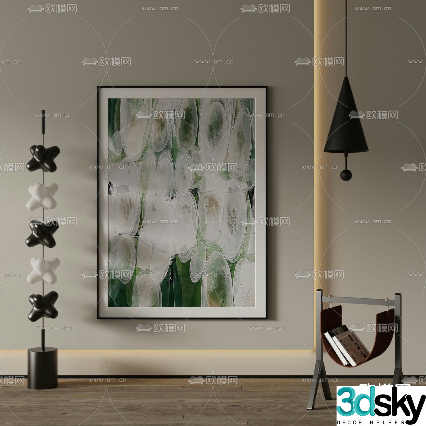 Modern decorative painting hanging painting 3d model