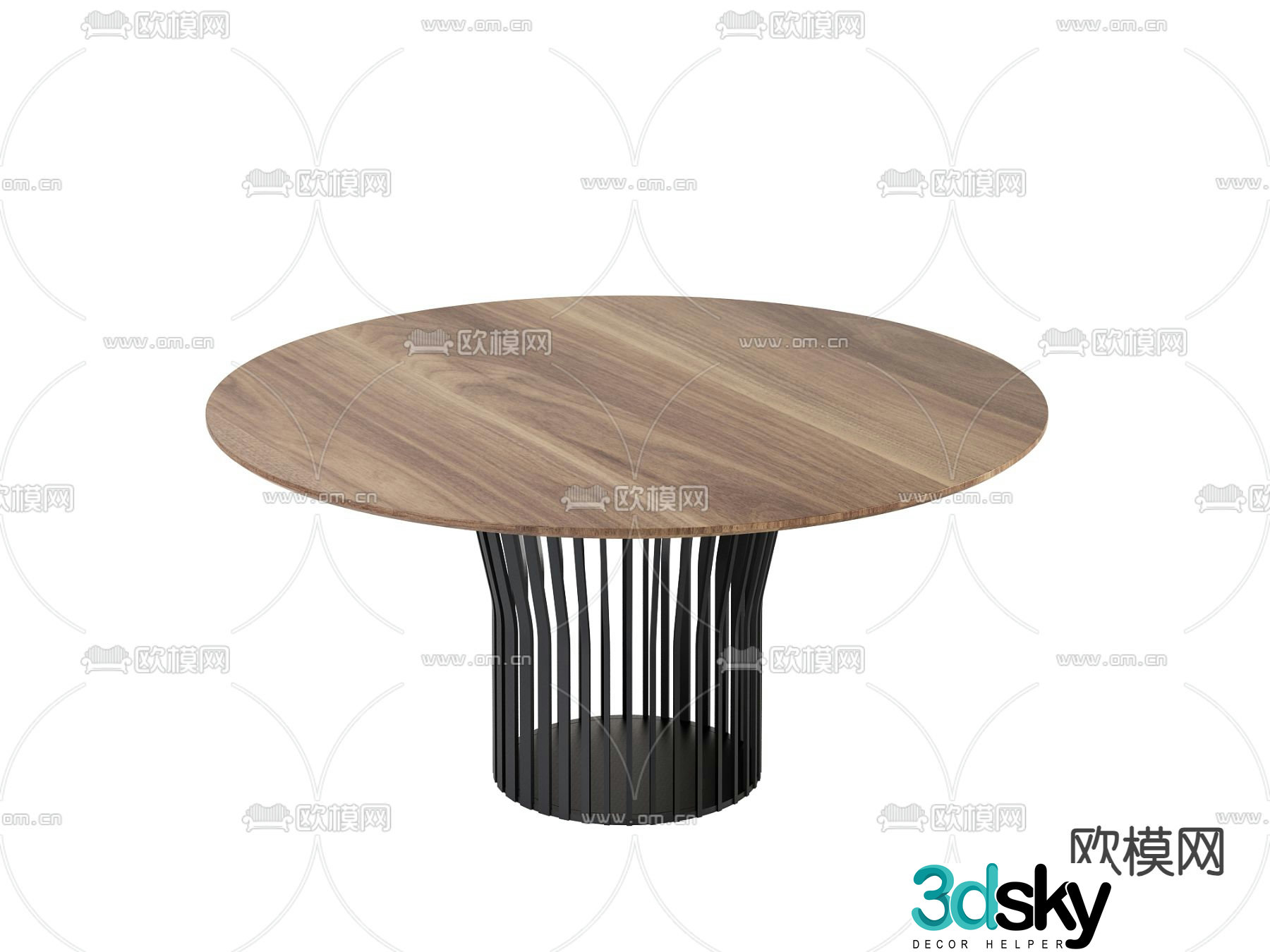 3d model of circular dining table