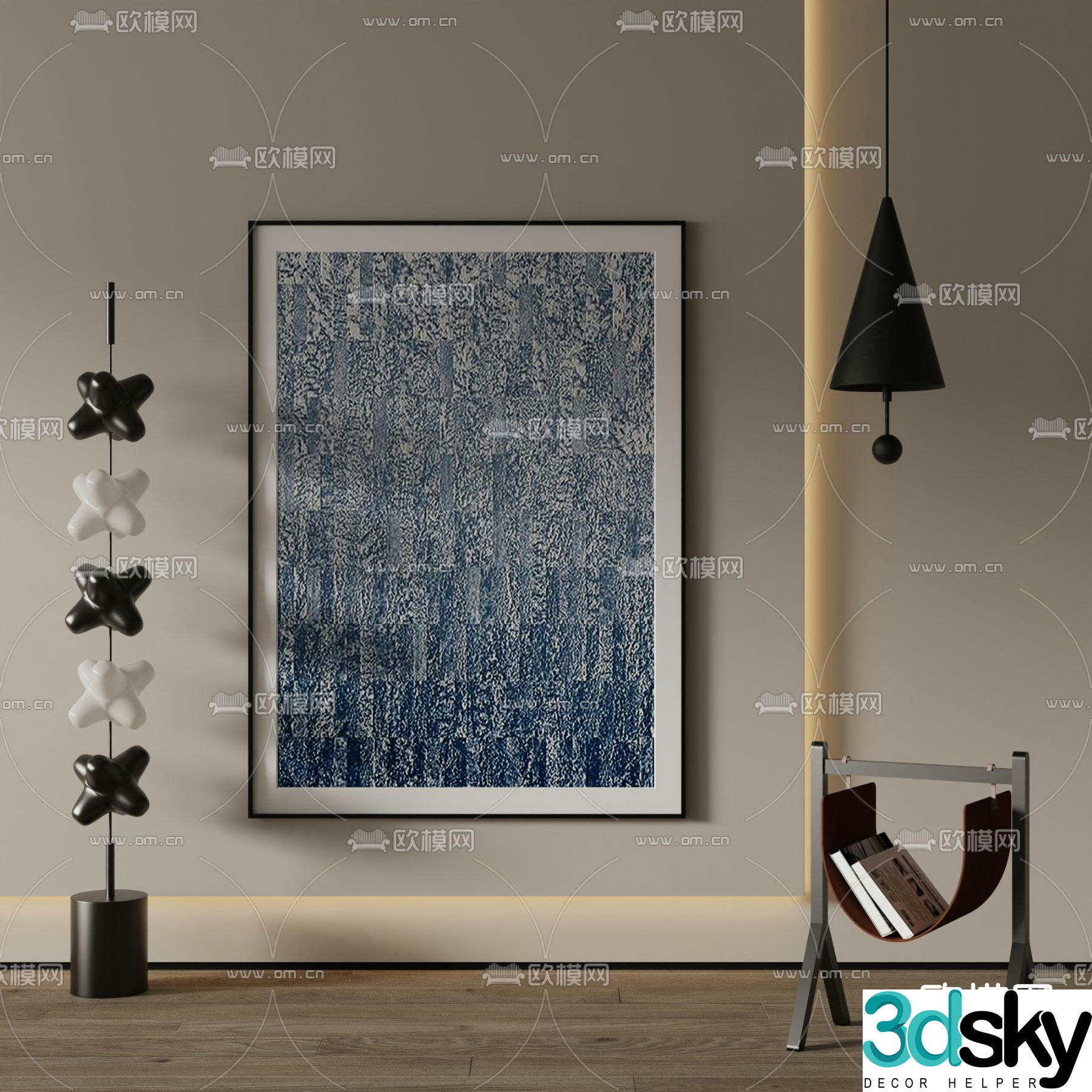 Modern decorative painting Abstract painting Hanging painting 3d model