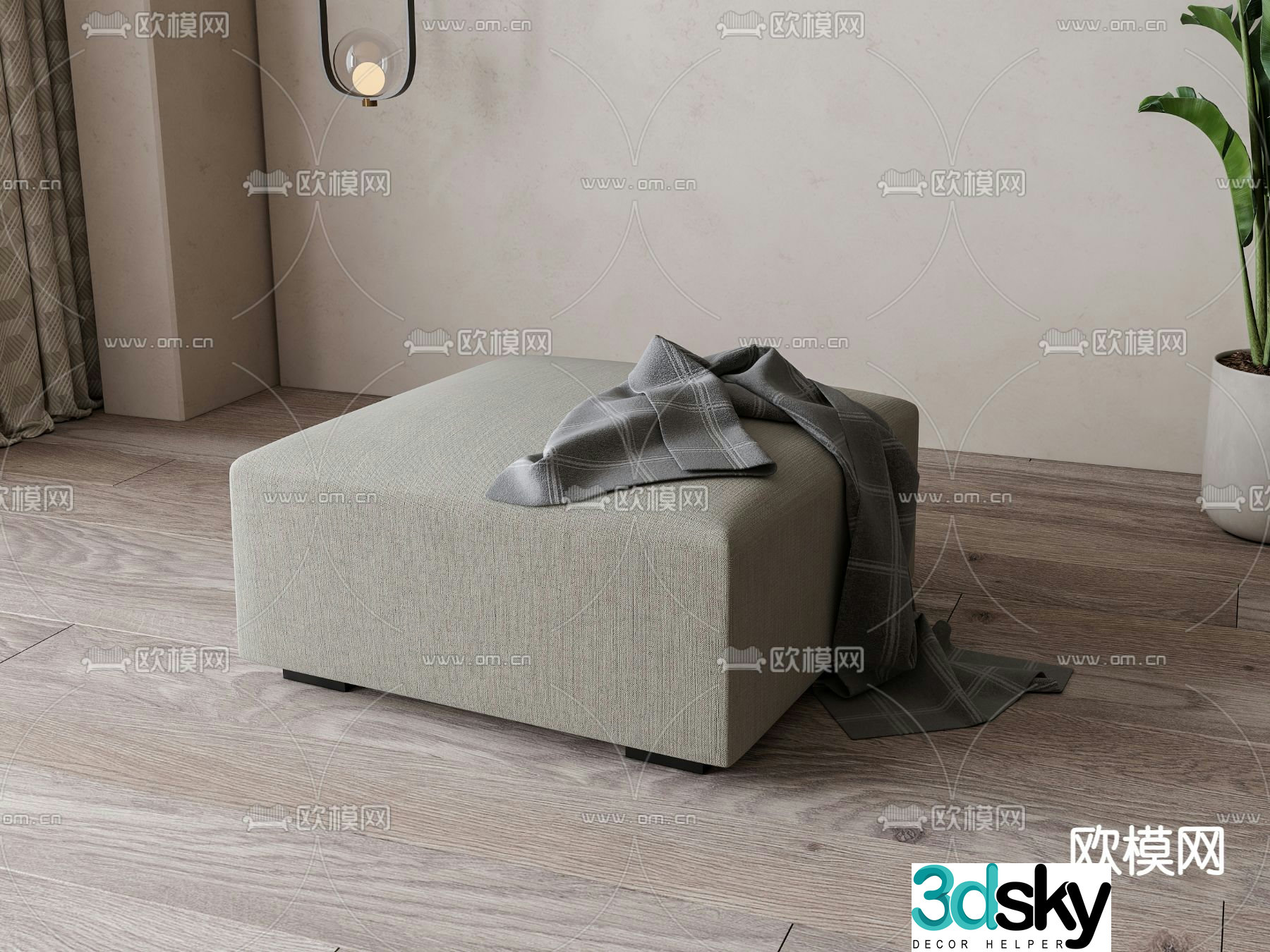 modern sofa stool stool 3d model