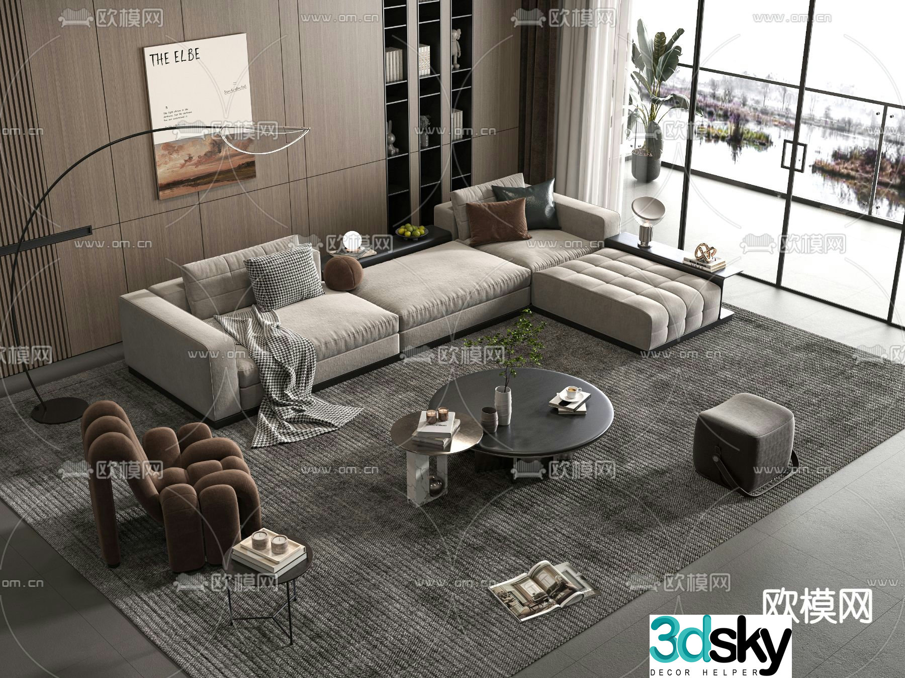 Sectional sofa corner sofa 3d model