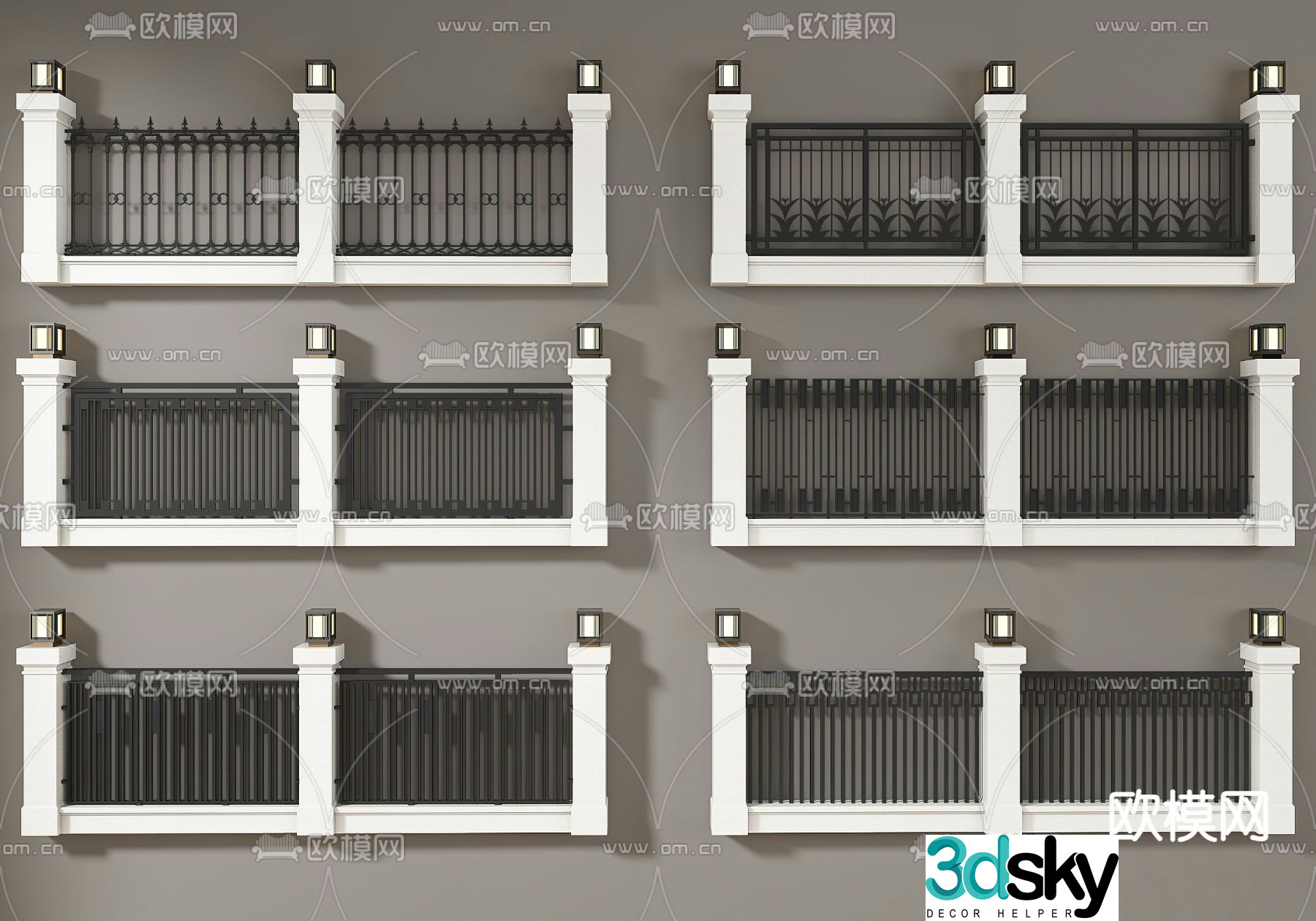 Fence Guardrail Fence Isolation Bar 3D Model