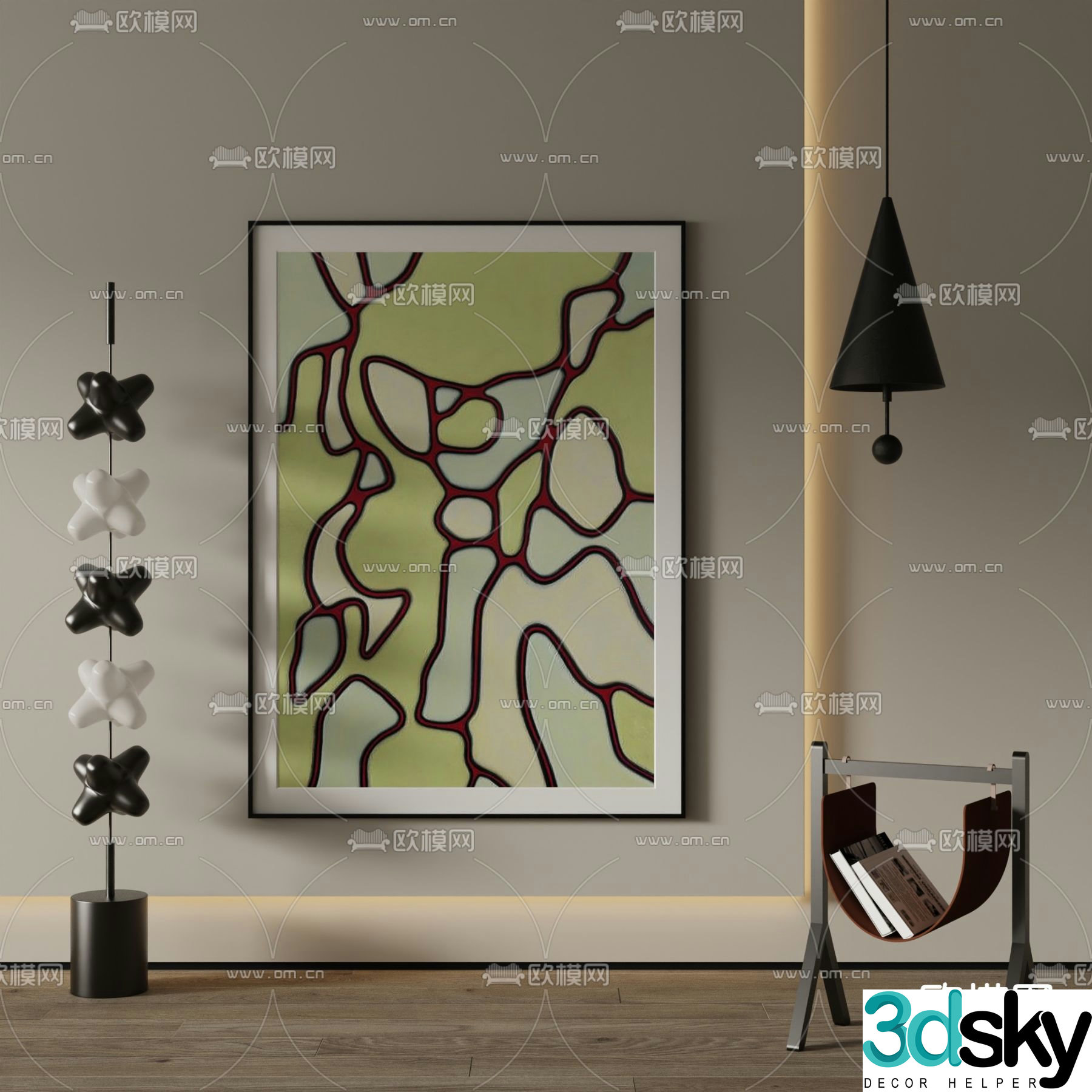 Modern decorative painting Abstract painting Hanging painting 3d model