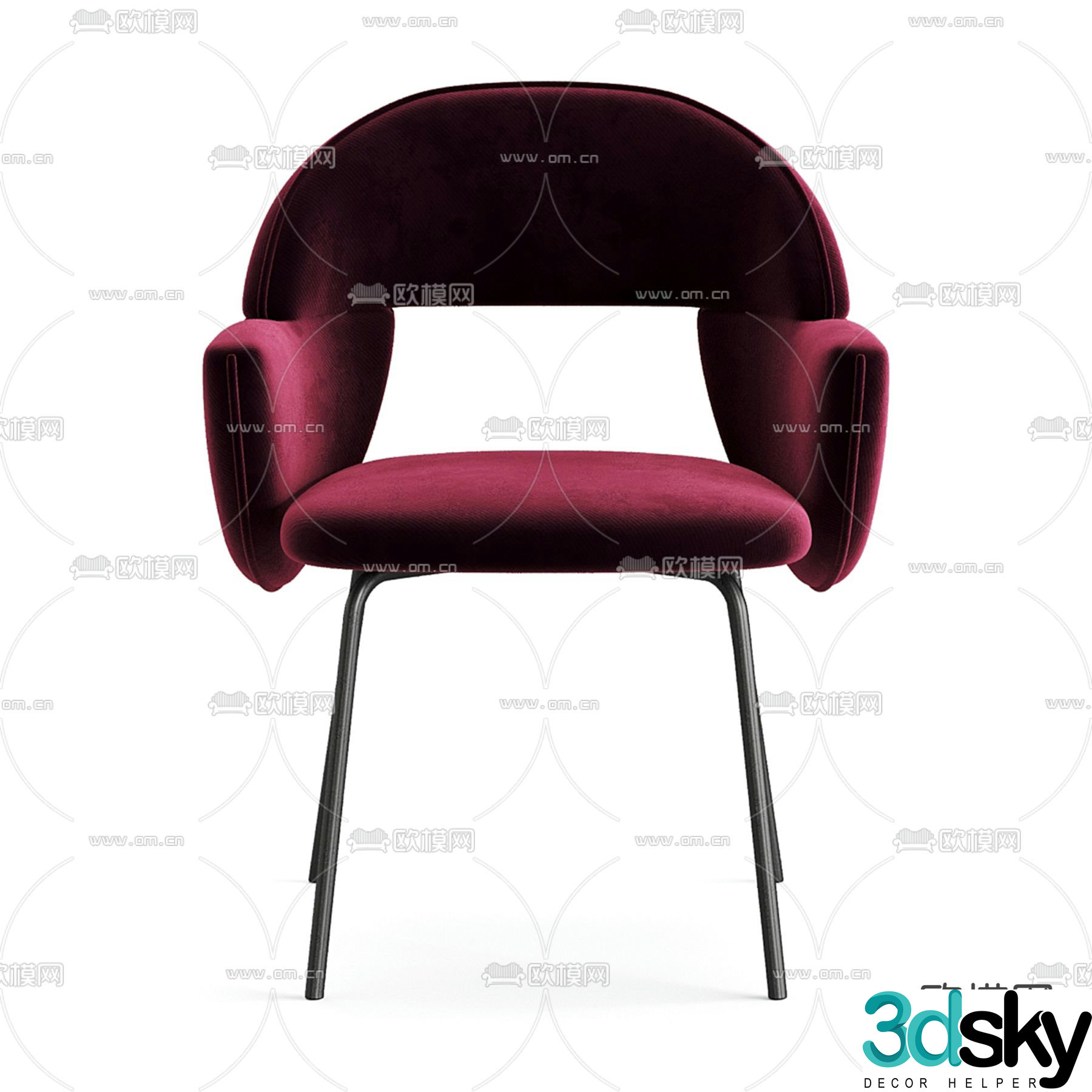 Modern chair single chair leisure chair 3d model