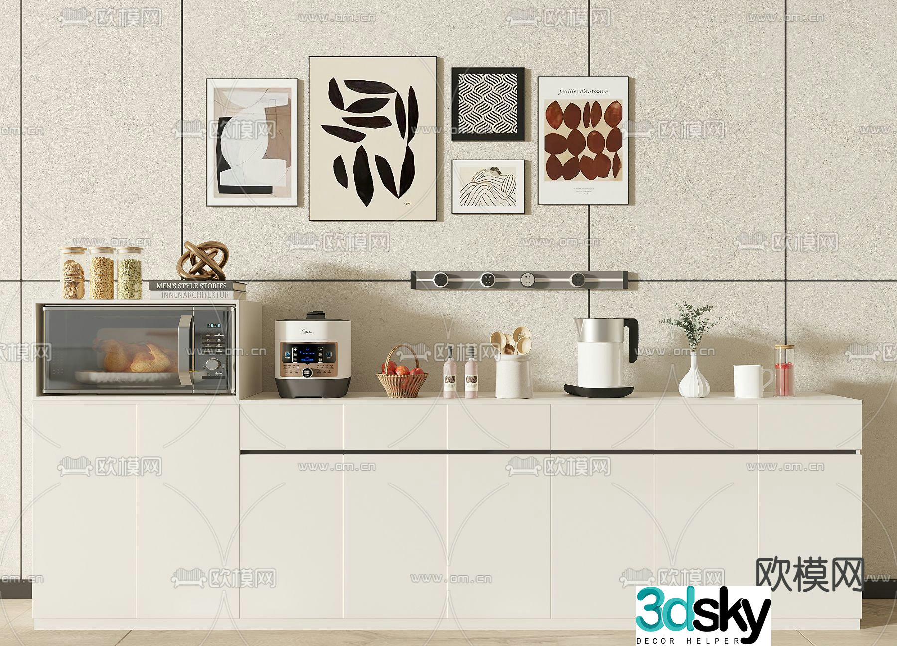 Modern sideboard 3d model