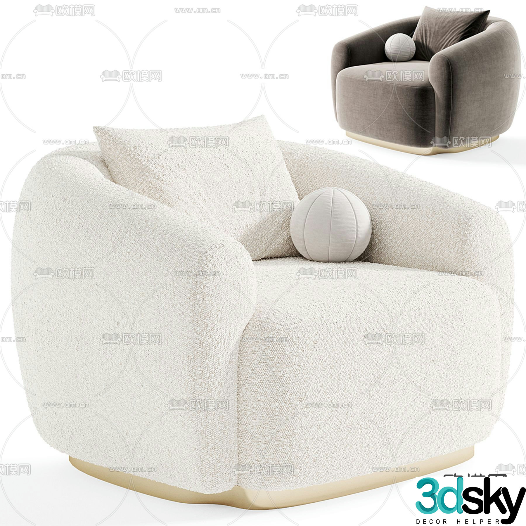 paolocastelli single sofa 3d model