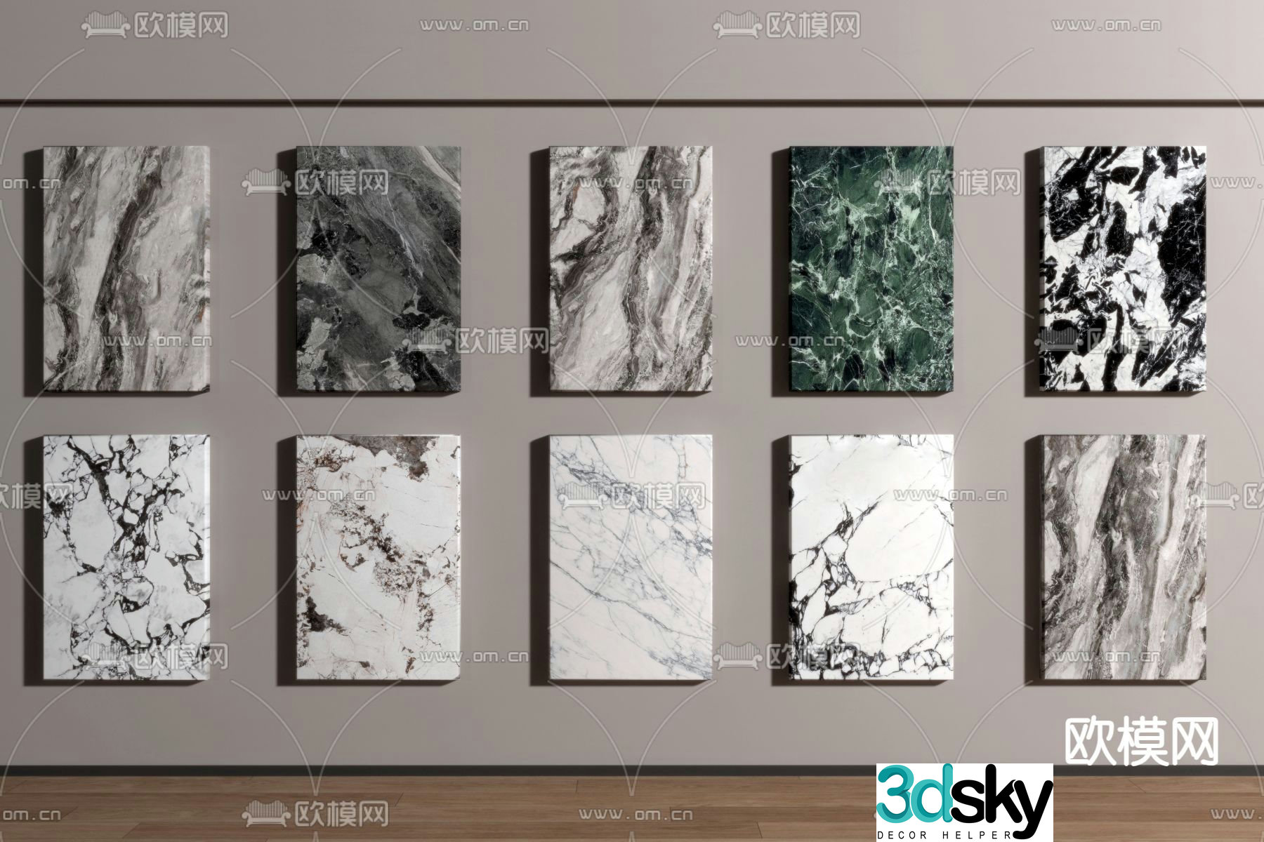 Marble tiles wall tiles rock slabs 3d model