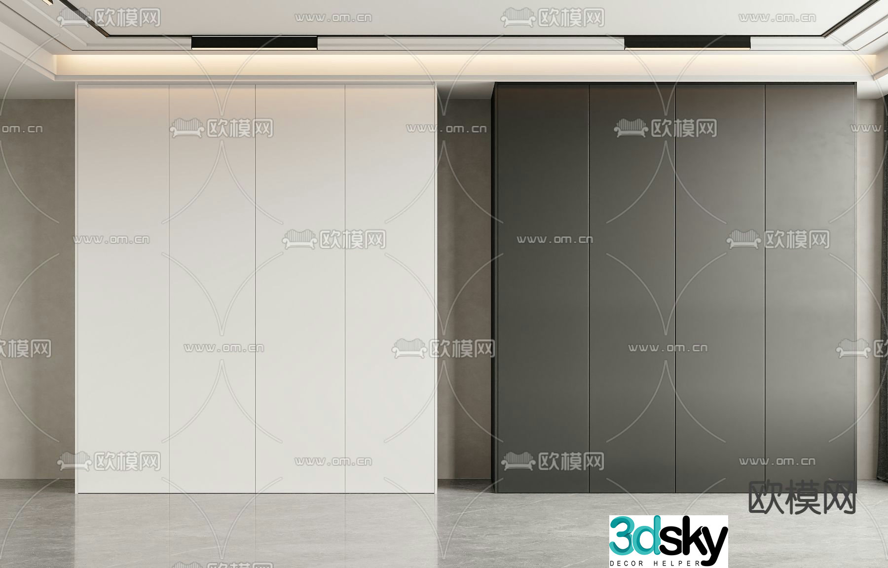 Modern Wardrobe Storage Cabinet 3D Model
