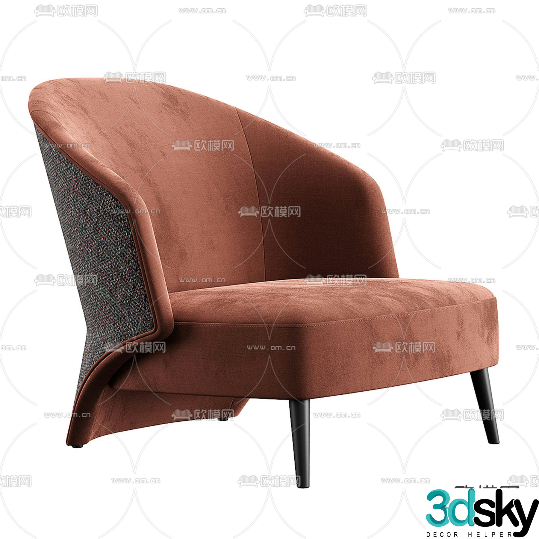 Konyshev chair lounge chair 3d model