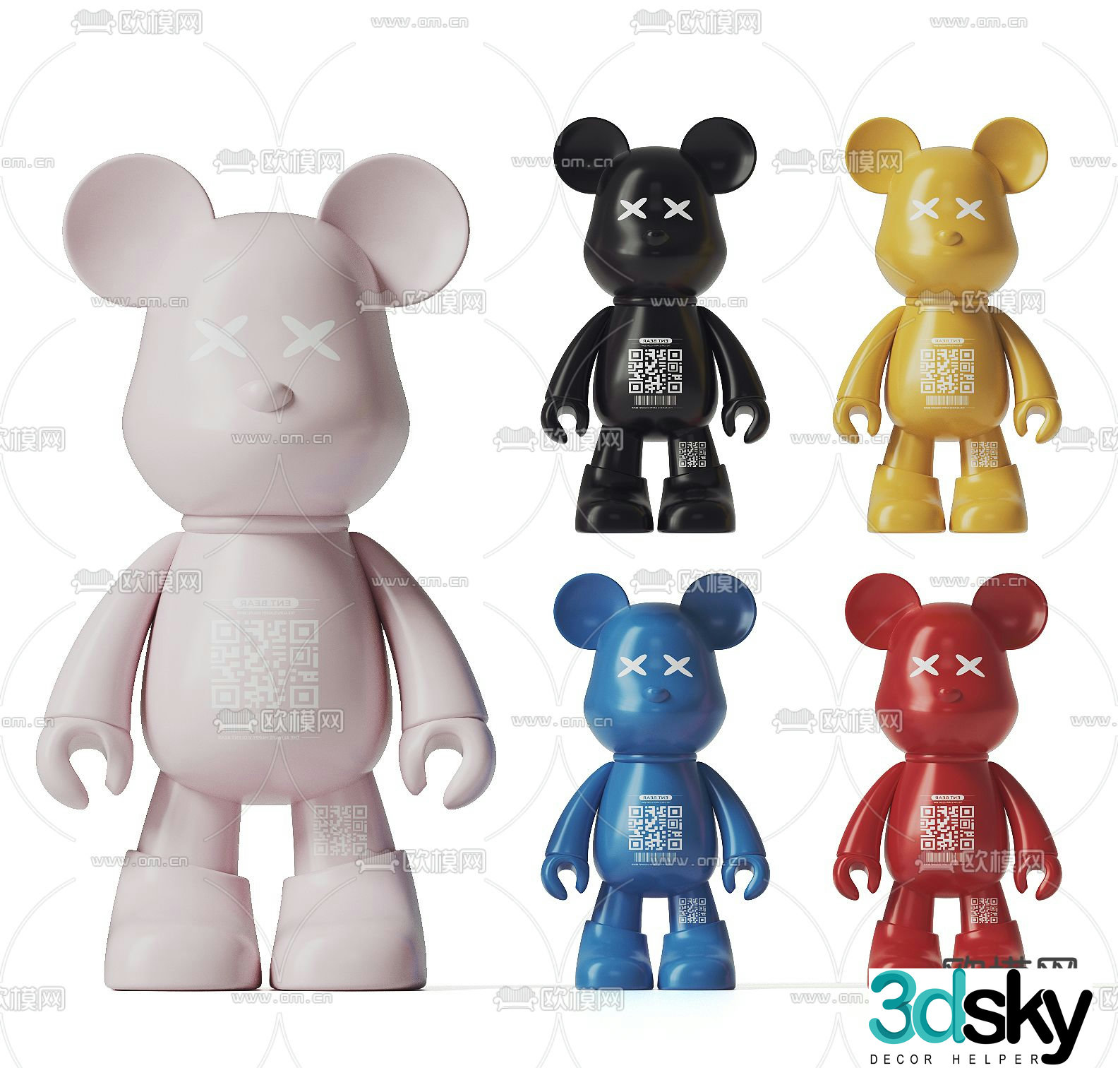 Violent Bear Ornament Doll Ornament 3d Model